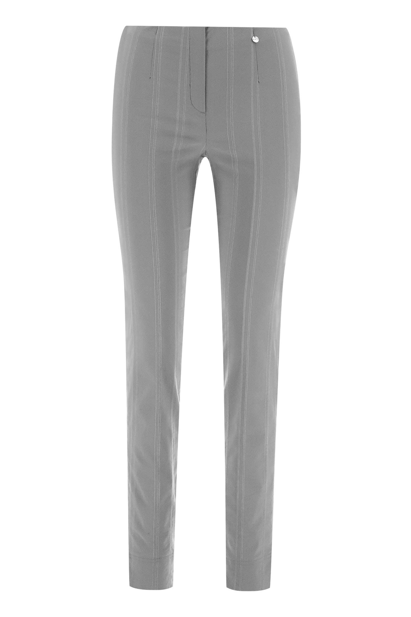 Robell Marie F/L Seersucker Trouser Light Grey 920