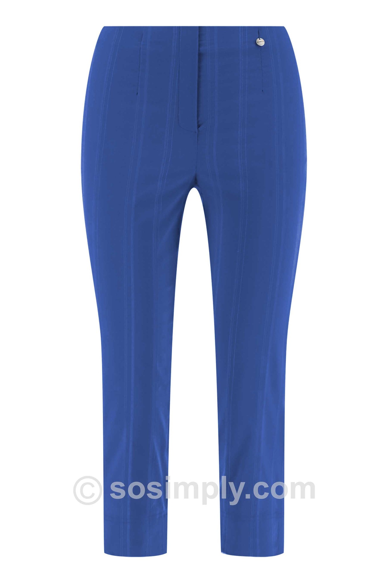 Robell Marie 07 Seersucker Crops Royal Blue 67