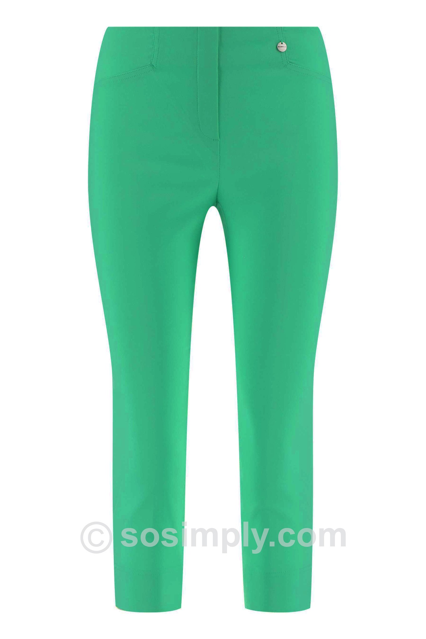 Robell Rose 07 Cropped Trousers Emerald Green 843