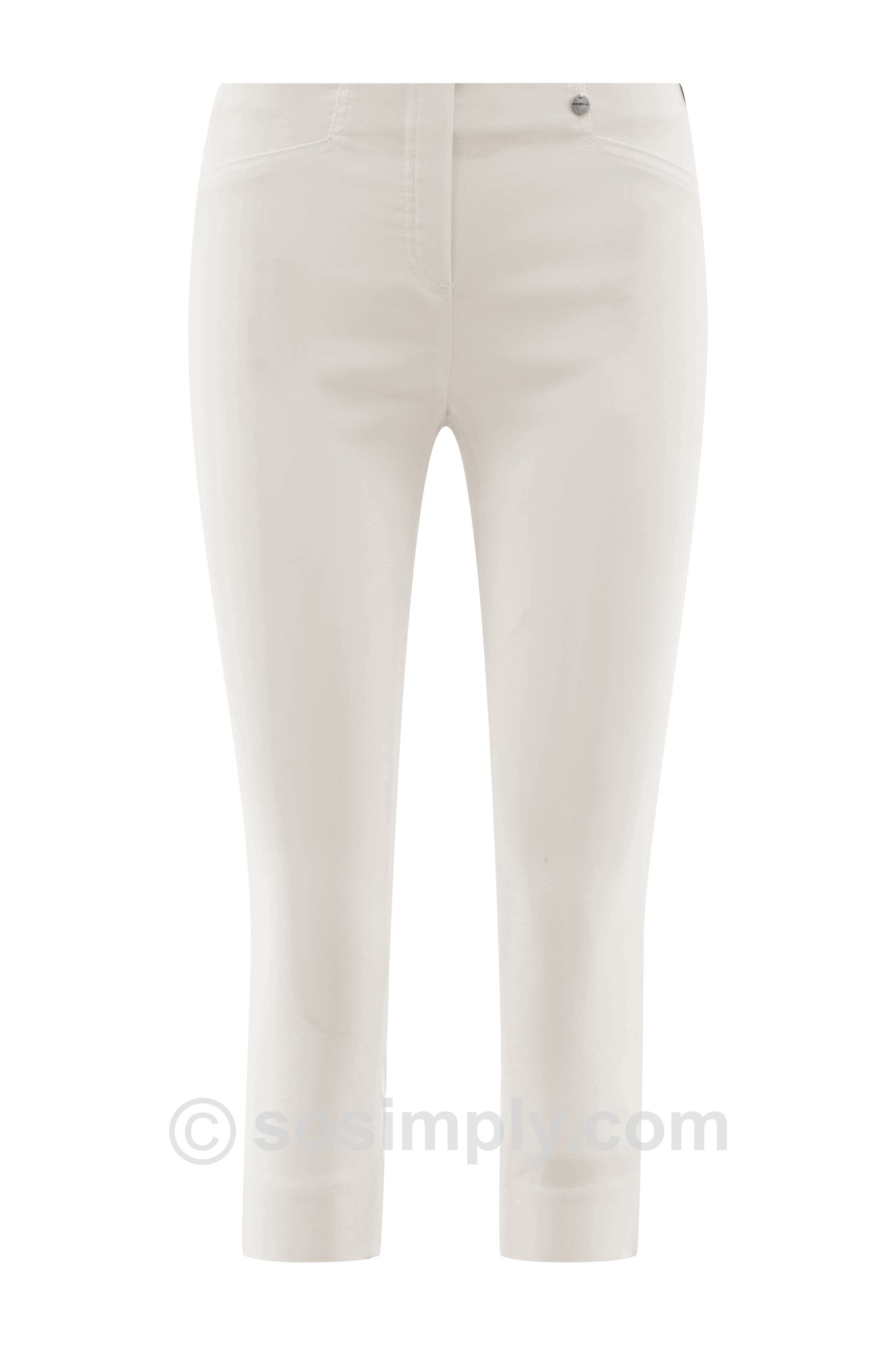 Robell Rose 07 Cropped Trousers Off White 111