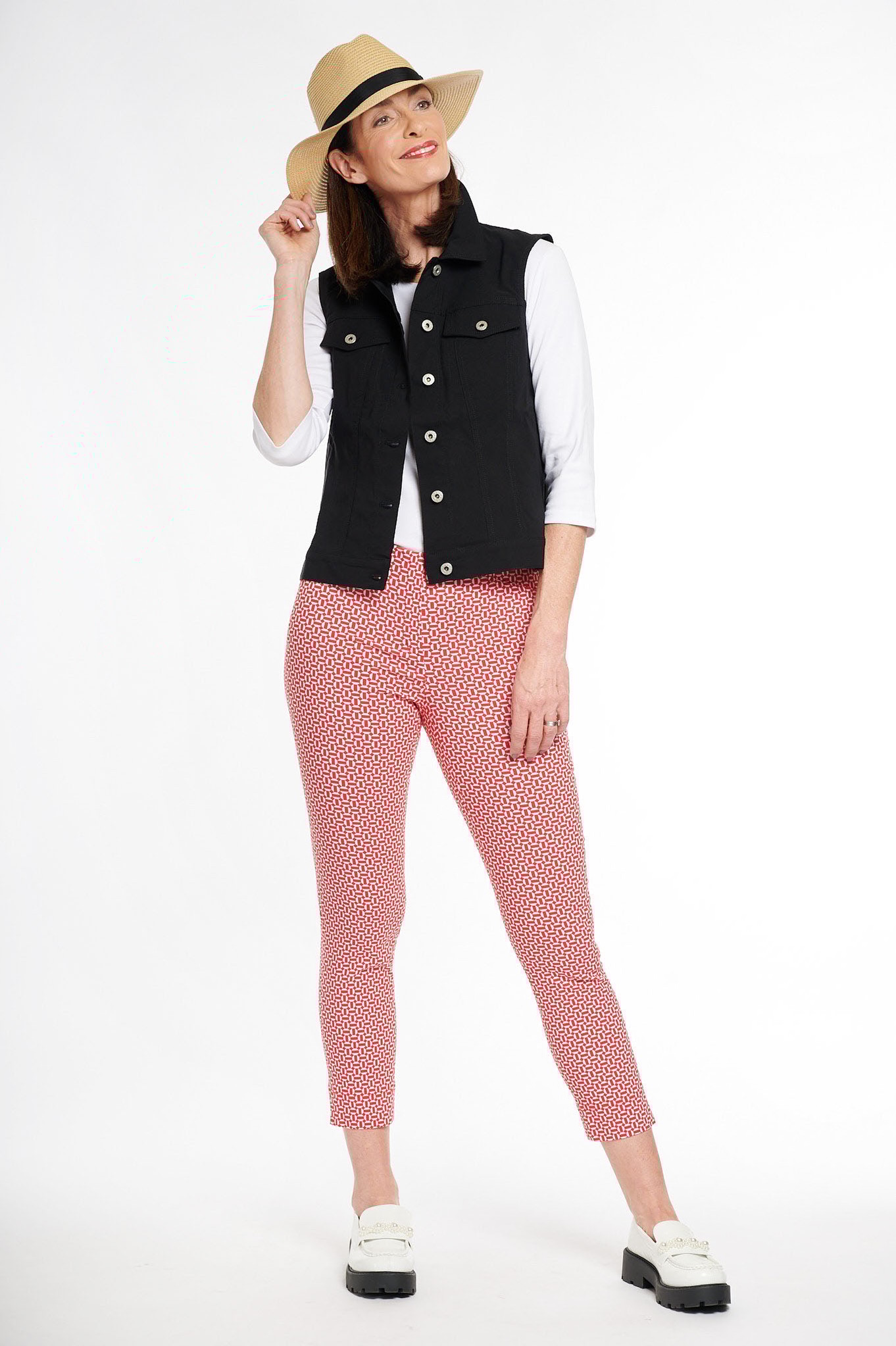 Robell Rose 09 Geo Octavia Ankle Grazer Red 40