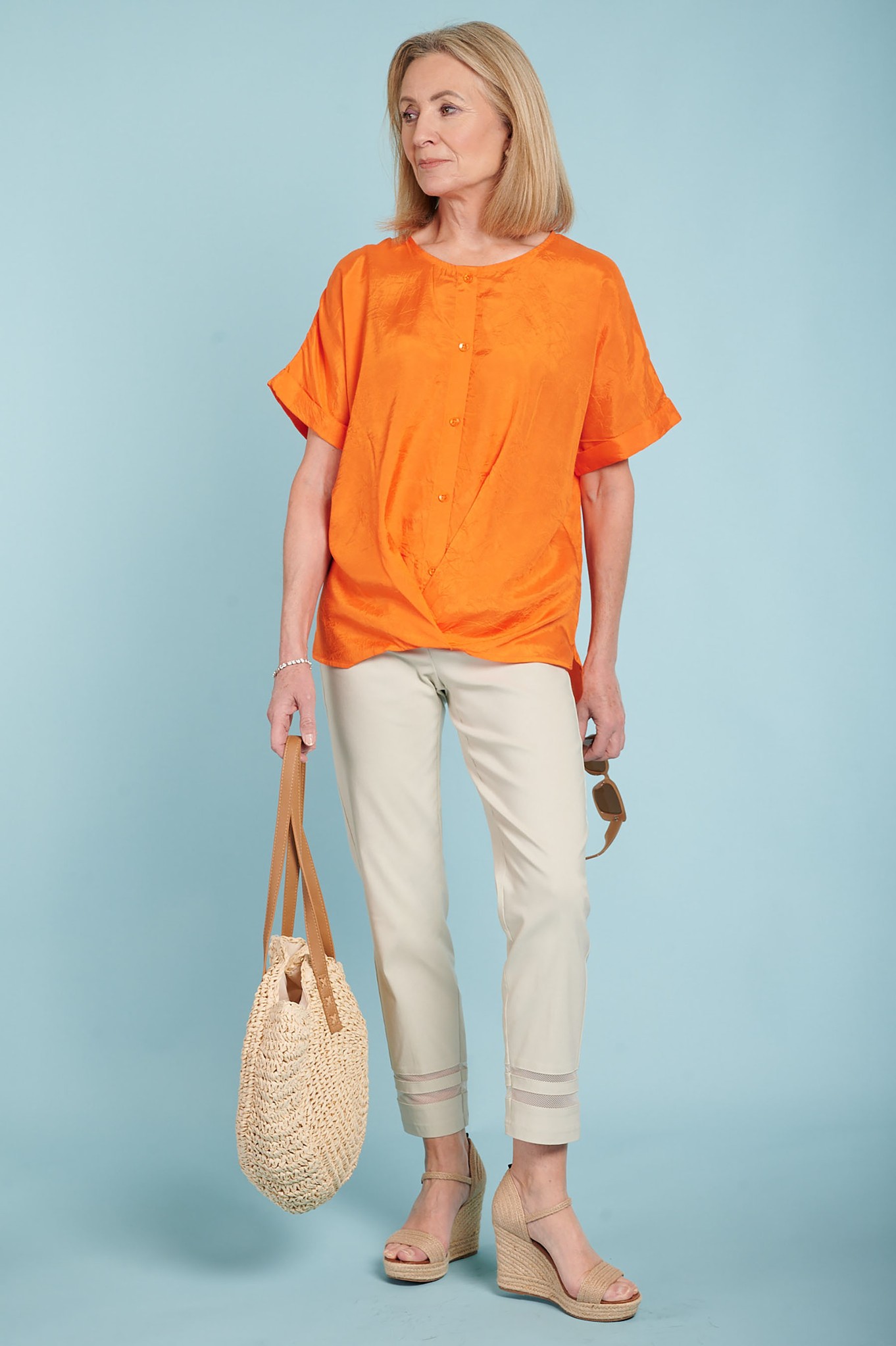 Robell Marie 09 Mesh Hem Ankle Grazer Sand 11