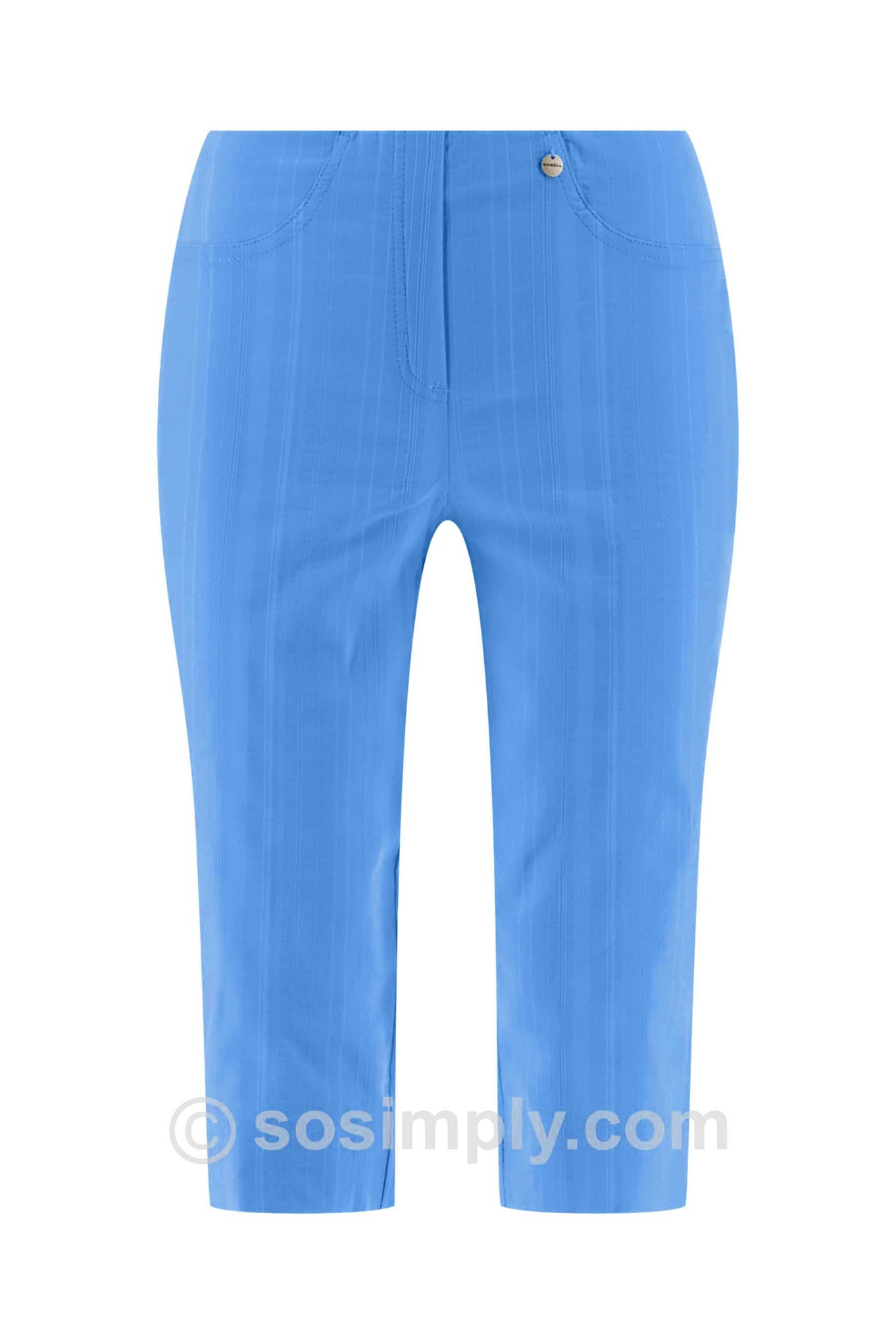 Robell Bella 05 Seersucker Shorts Cornflower Blue 60