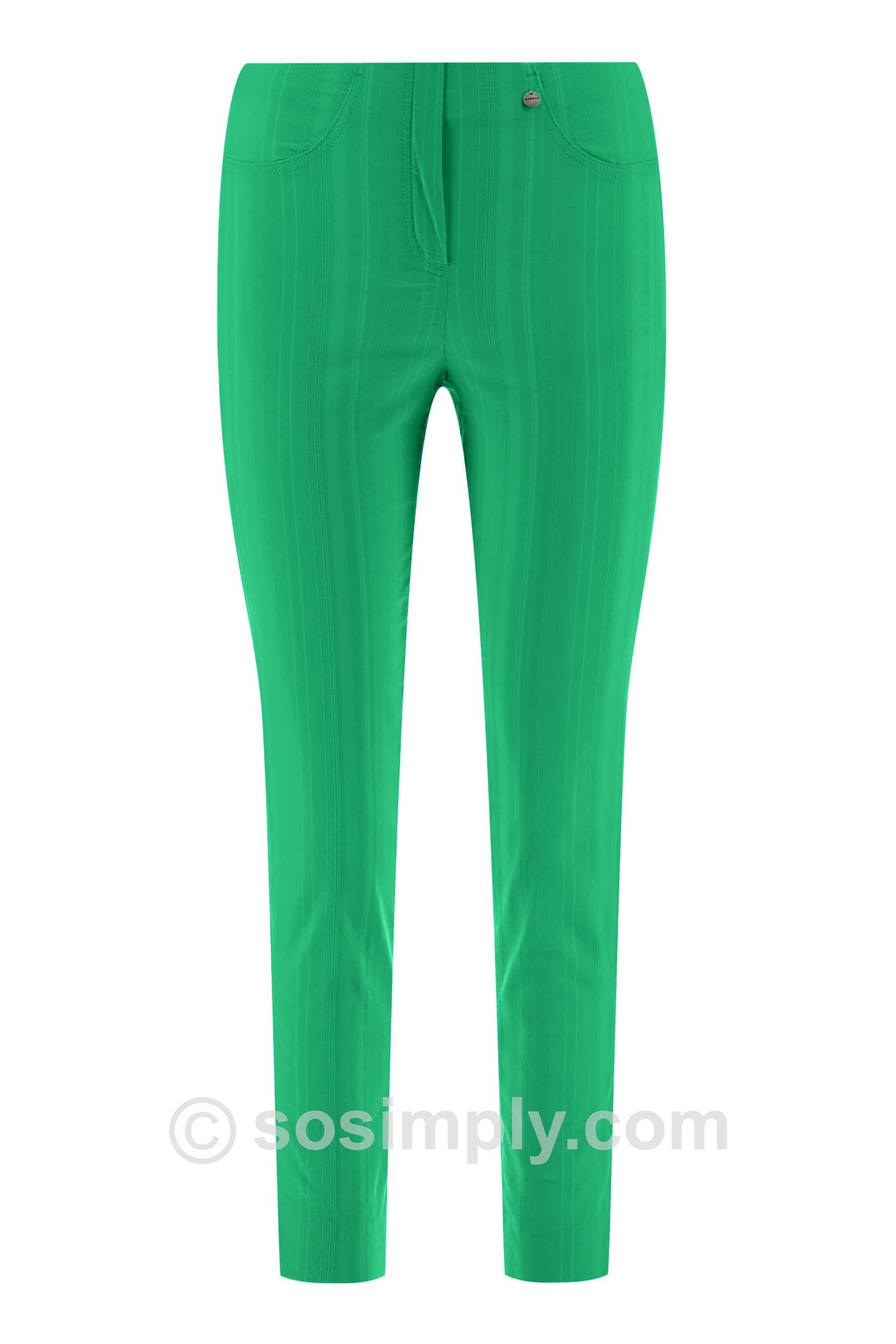 Robell Bella 09 Seersucker Ankle Grazers Emerald Green 843