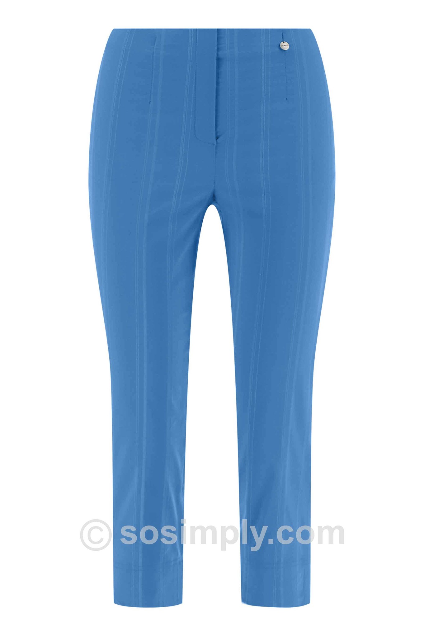 Robell Marie 07 Seersucker Crops Cornflower Blue 60