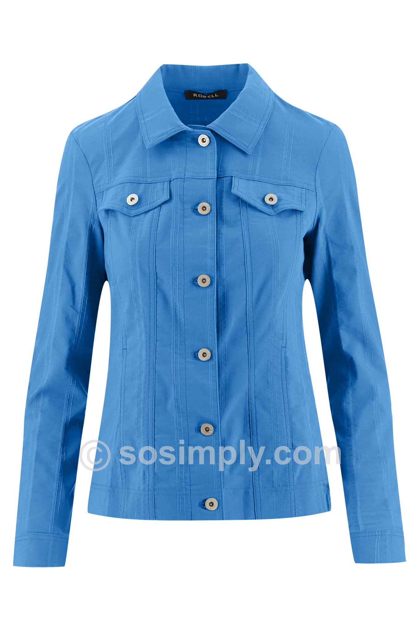 Robell Seersucker Happy Jacket Cornflower Blue 60