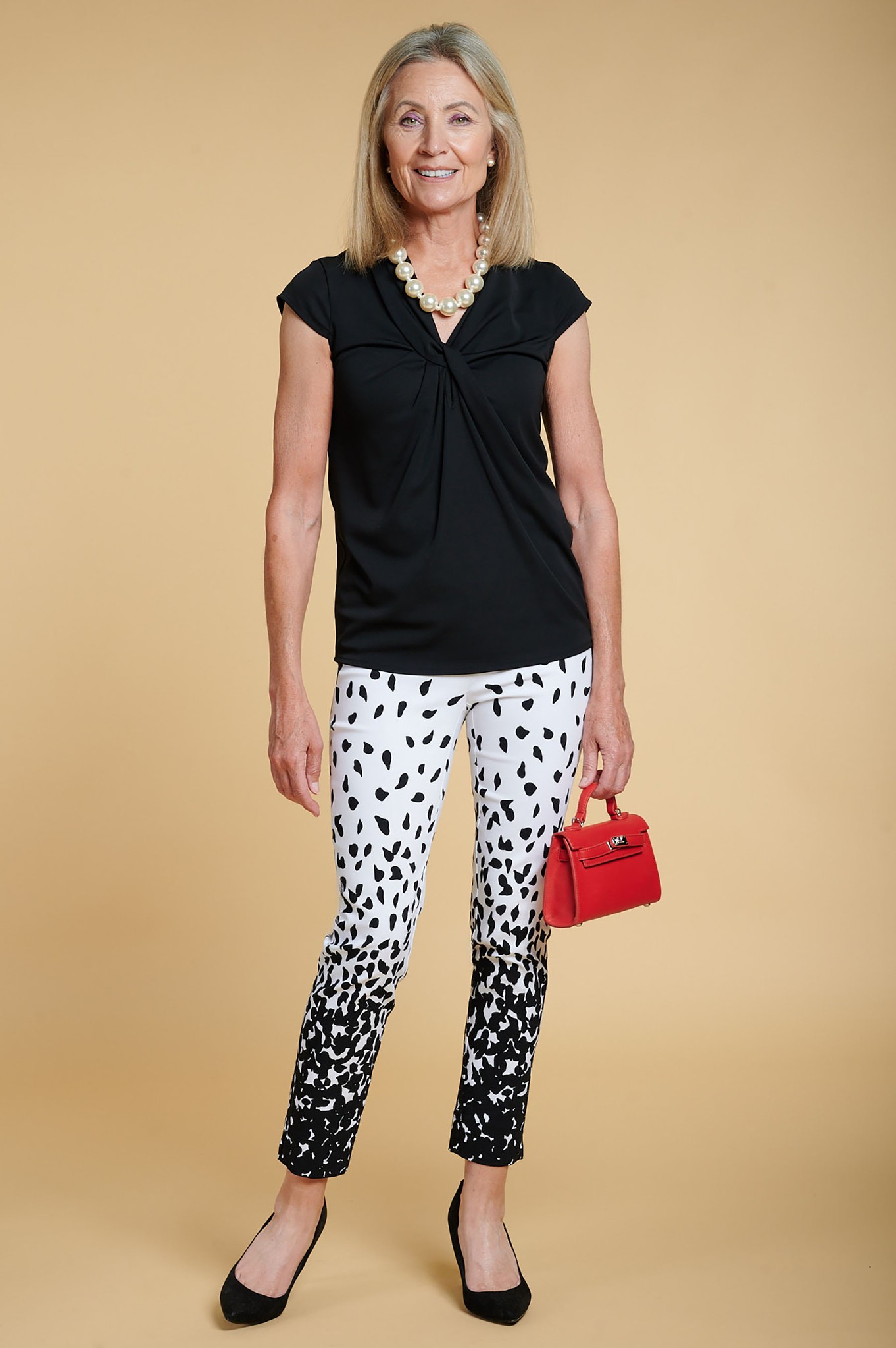 Robell Rose 09 Abstract Terrazzo Ankle Grazers Black 90