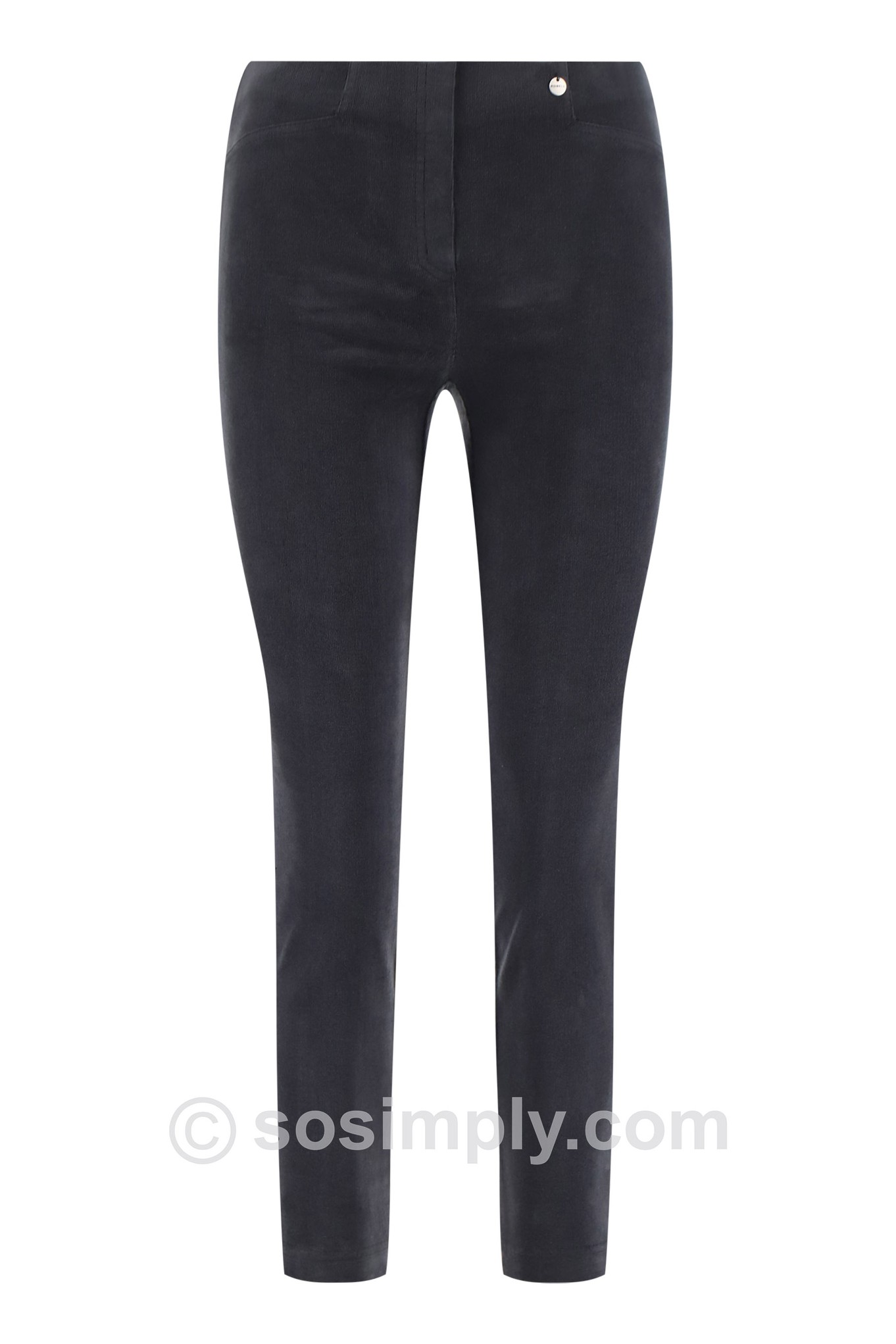 Robell Bella Cord Trouser Grey