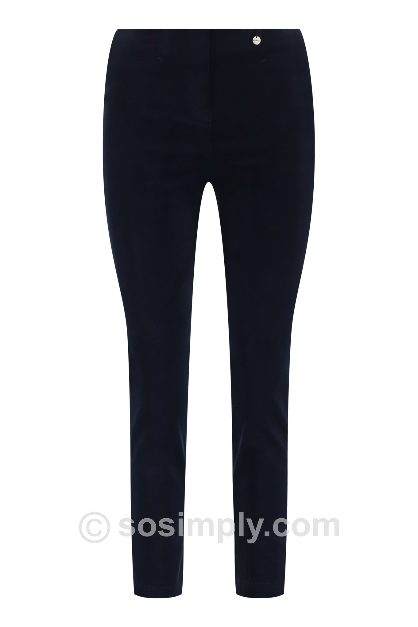 Robell Rose 09 Needlecord Ankle Grazers Navy 691