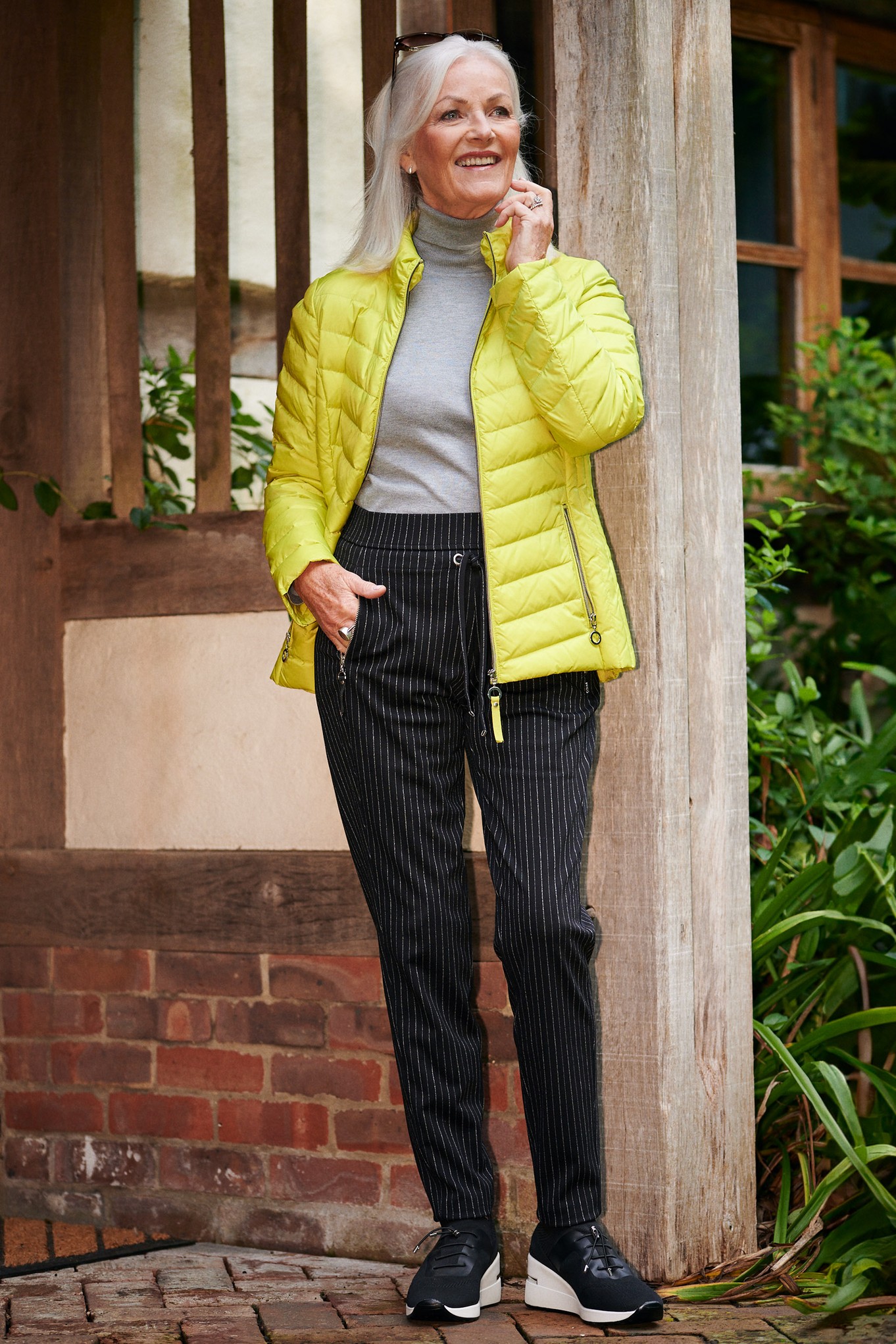 Robell Hygge Pinstripe Jogger Charcoal 99