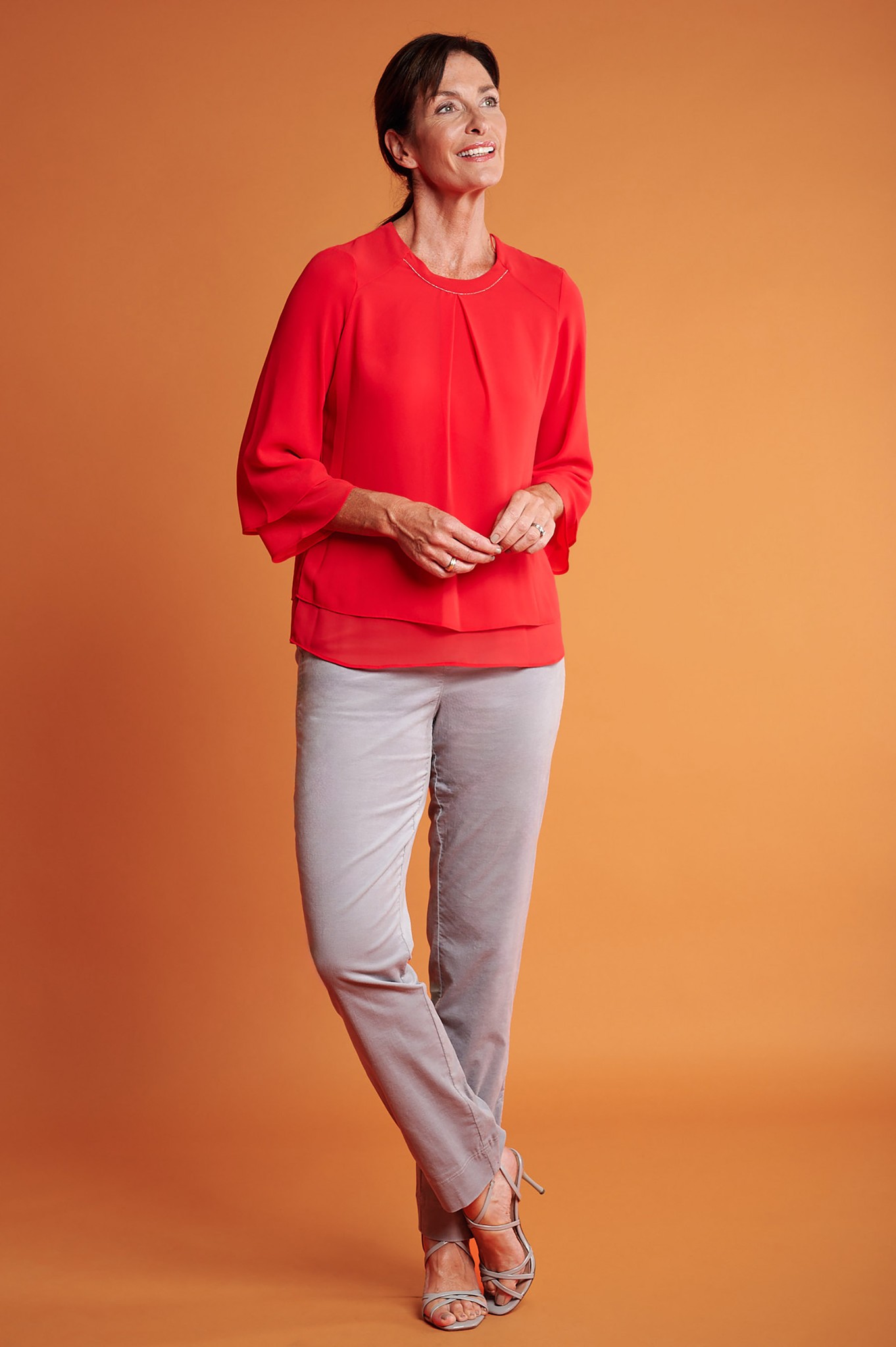 Robell Marie Velvet Trouser Silver 911