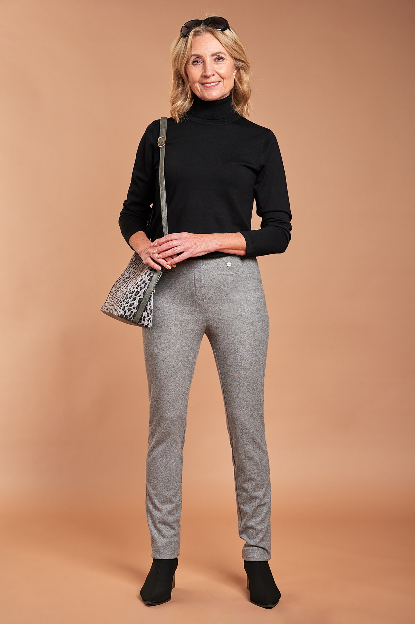 Robell Rose Flannel Trousers Silver 91