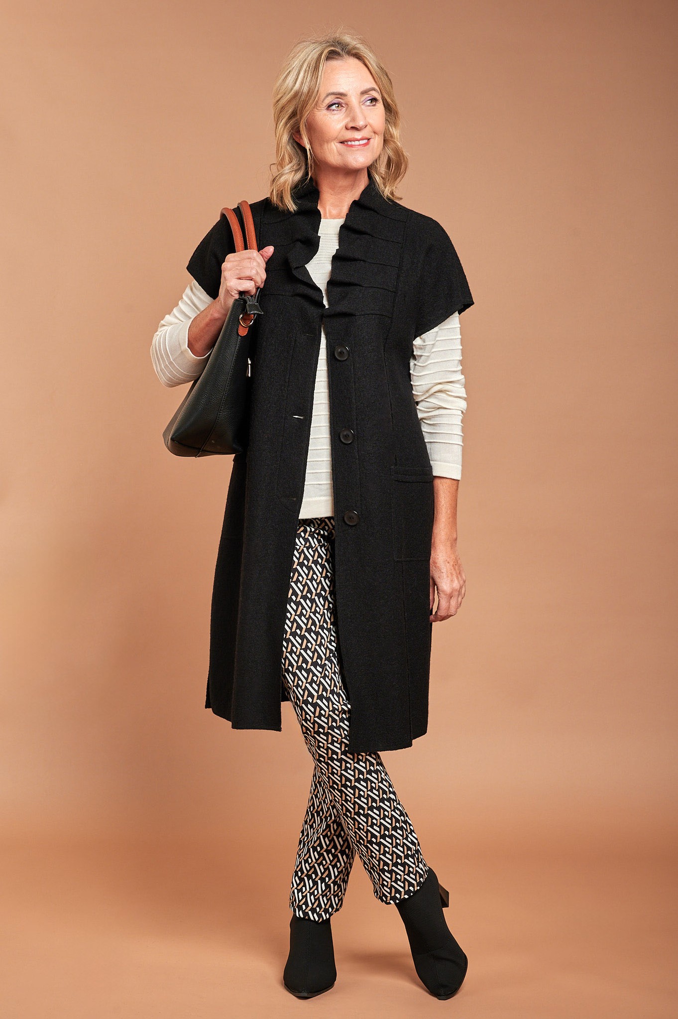 Noen Juni Longline Waistcoat Black 90