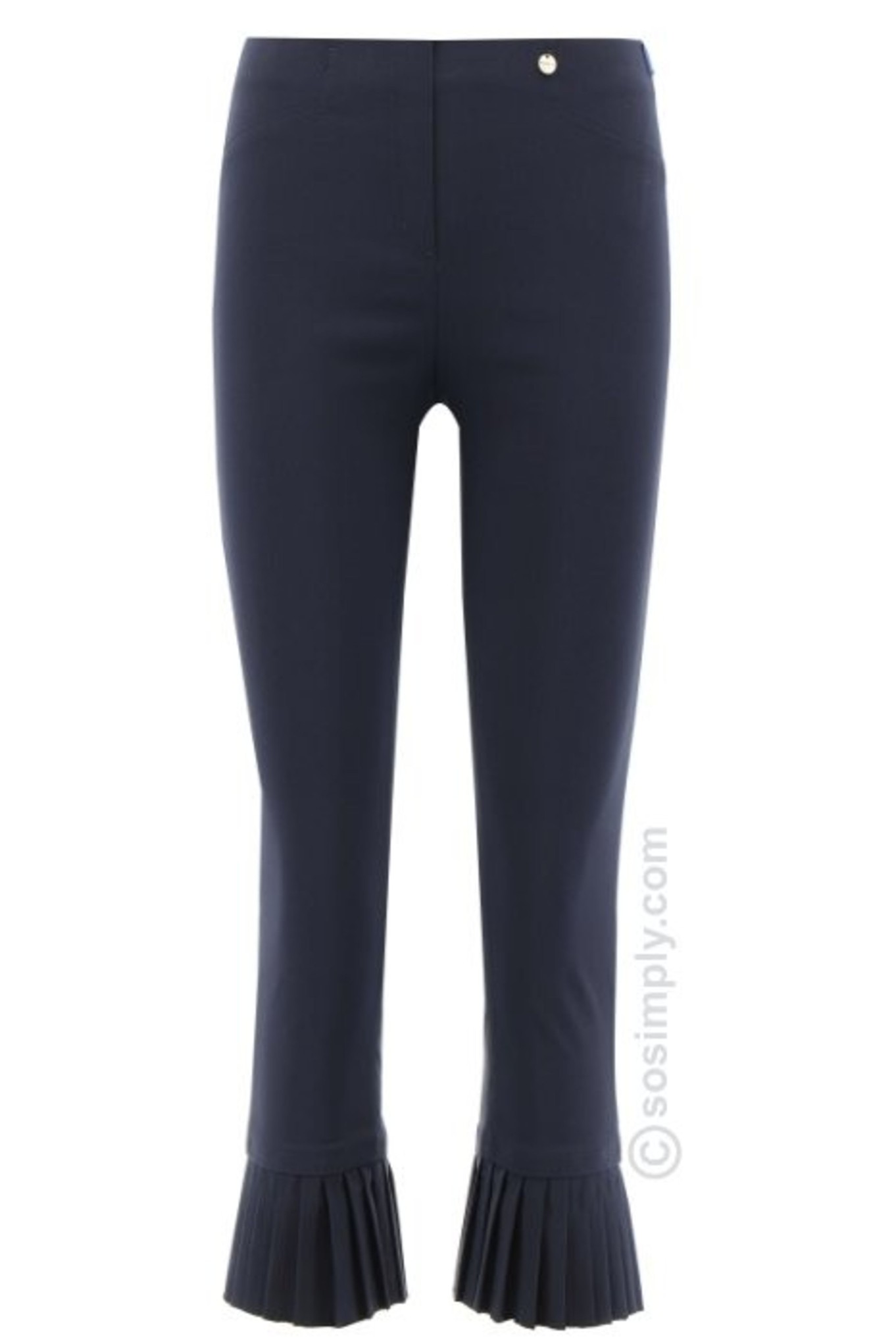 Robell Rose 08 Pleated Mid Crop Navy 69