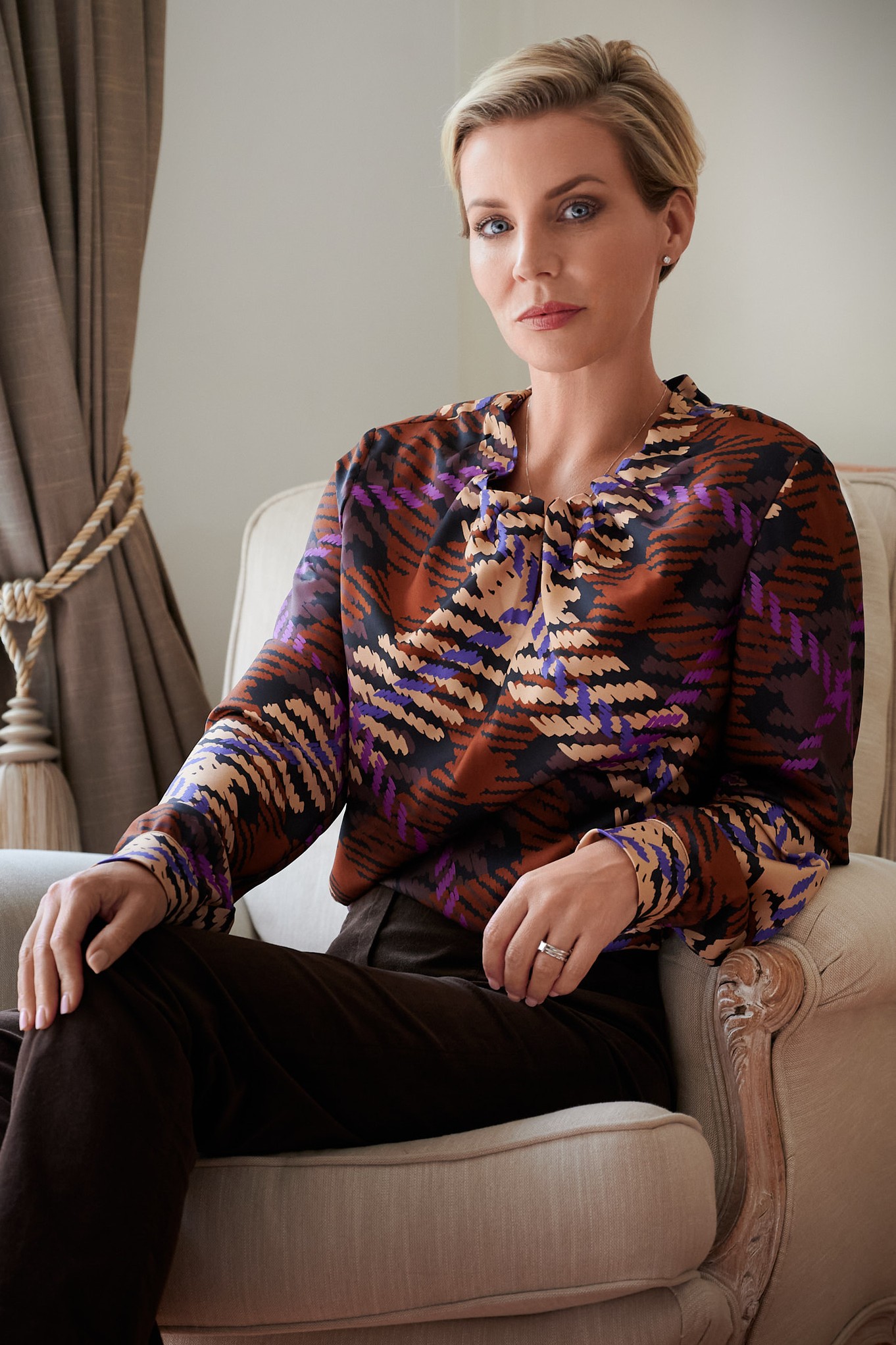 ROB Skarlett Abstract Basket Weave Pattern Blouse Multi Pattern 39