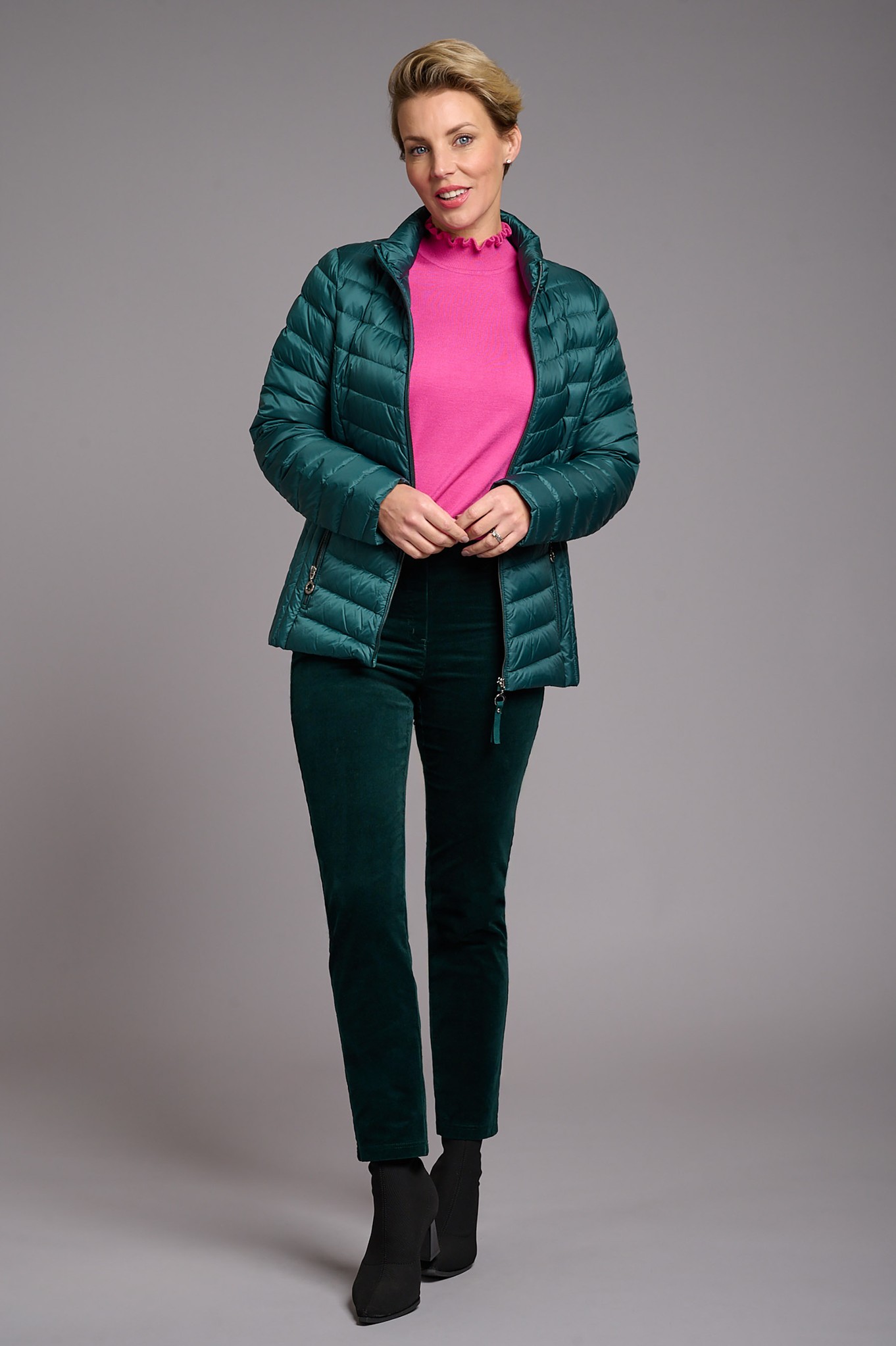 Robell Rose 09 Needlecord Ankle Grazers Green 89