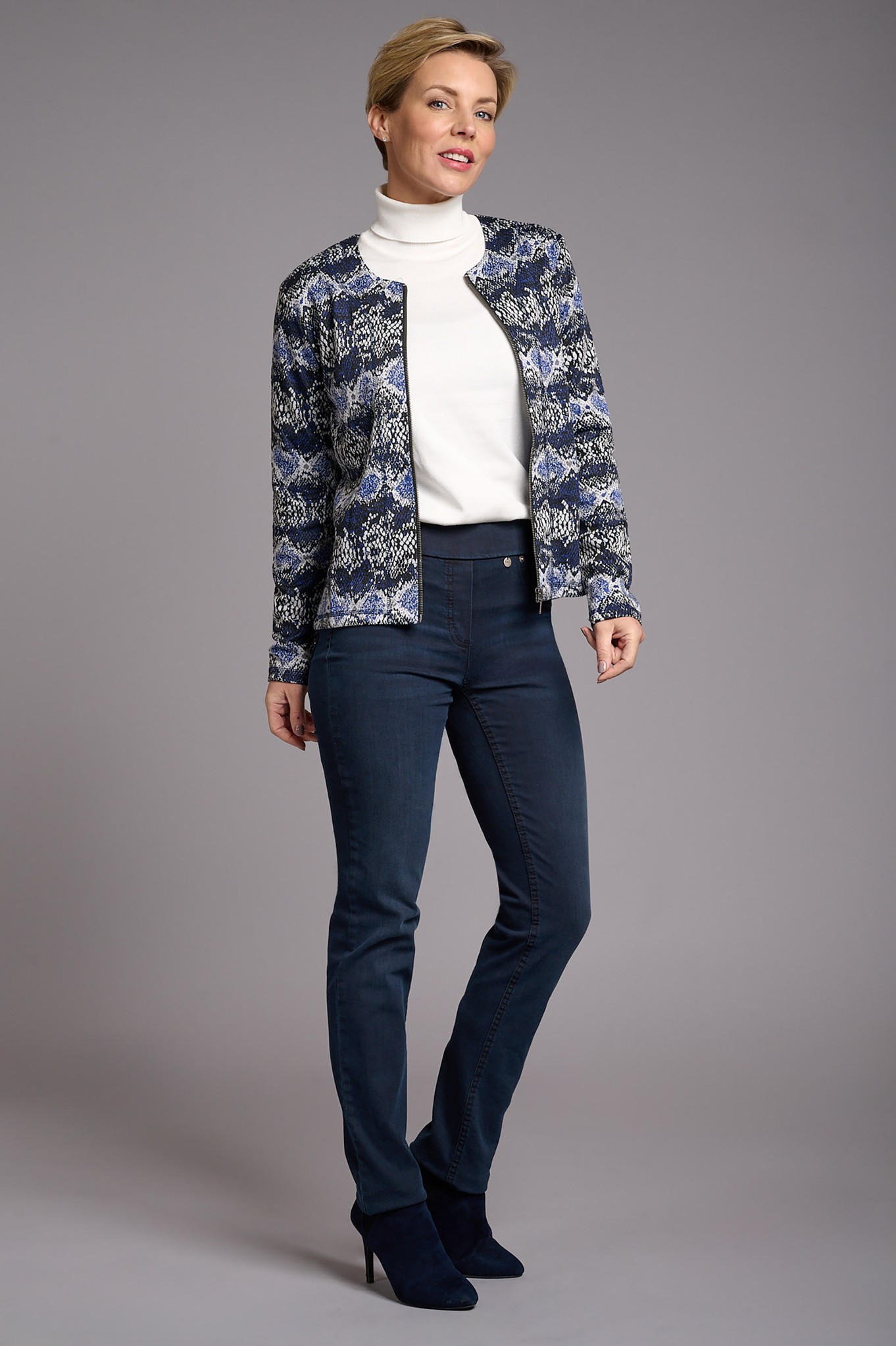 Robell Rose Slim Fit Denim Jean Deep Navy 690