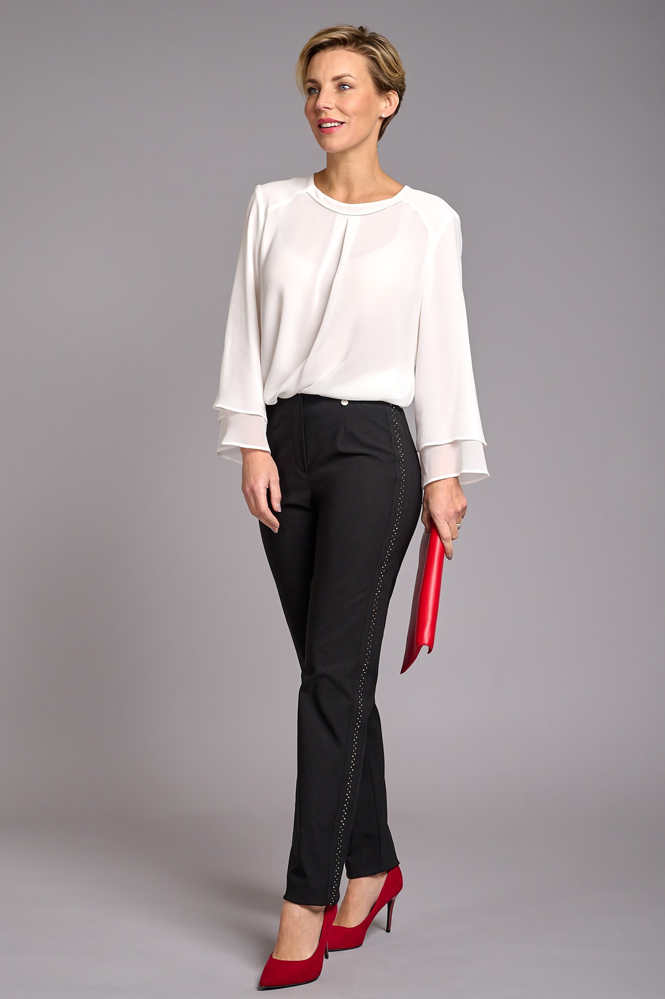 Robell Marie Side Embellished Trouser Black 90