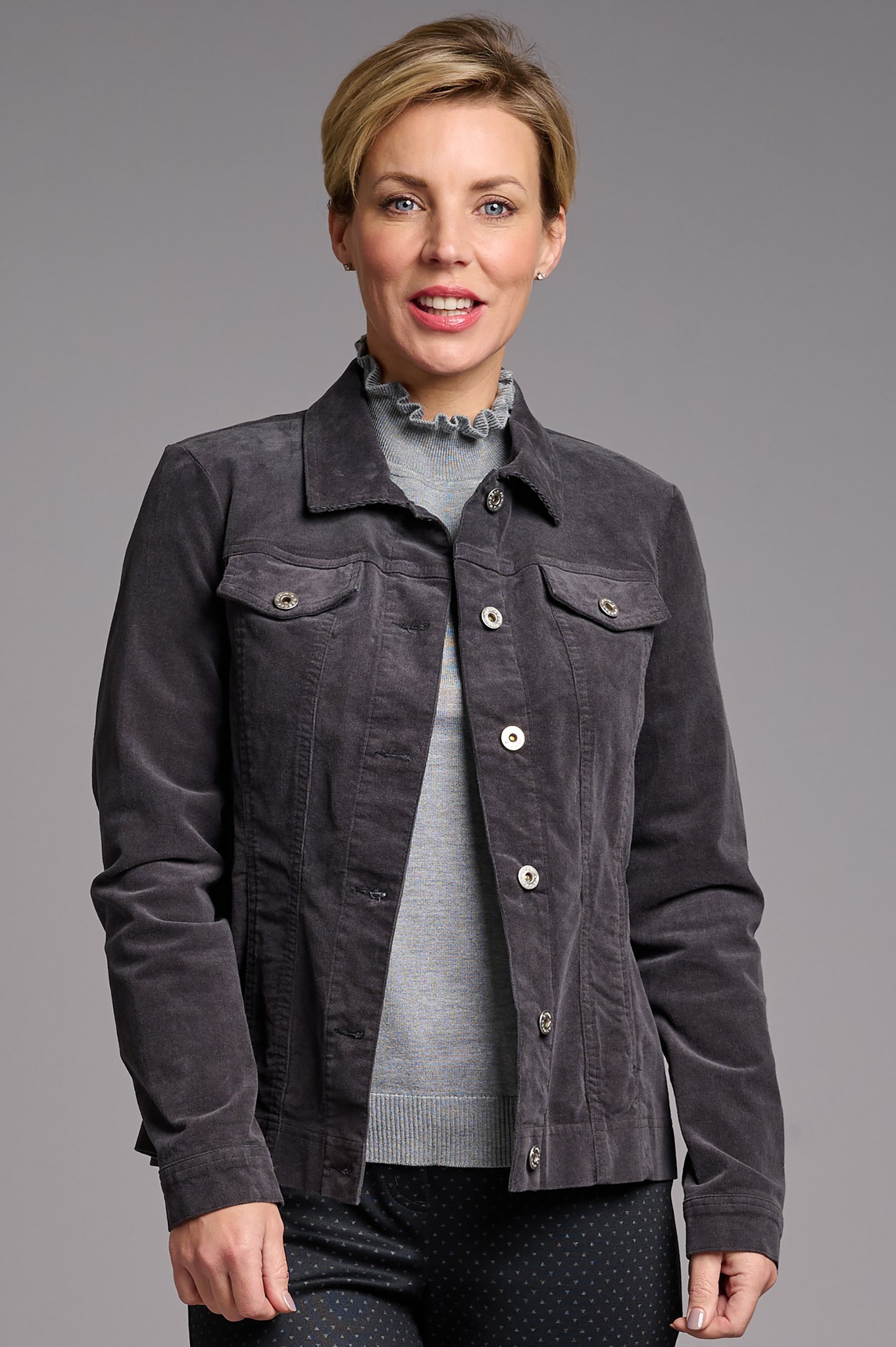 Robell Needlecord Happy Jacket Grey 95