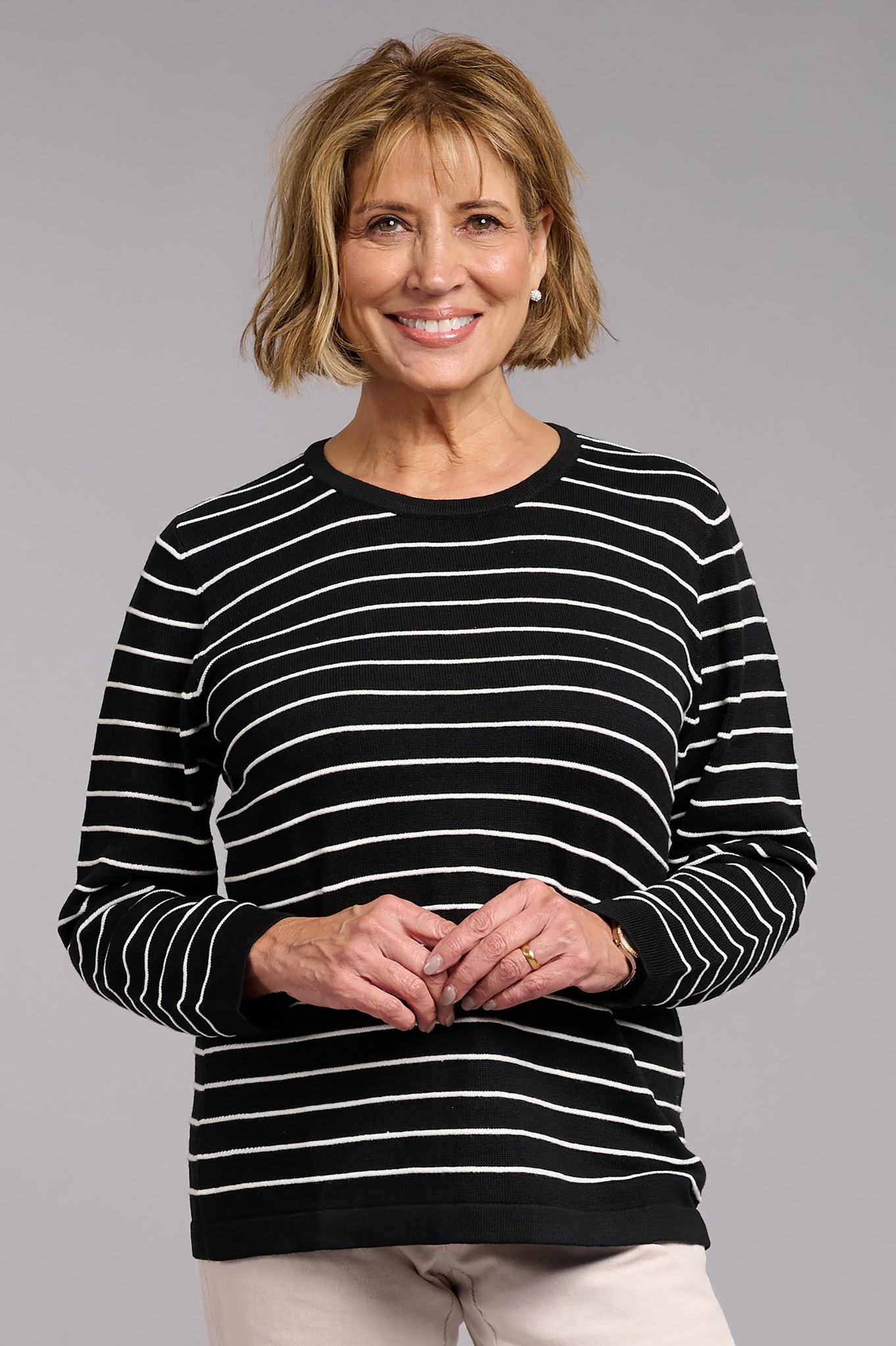 Sunday Lottie Stripe Jumper Black 90