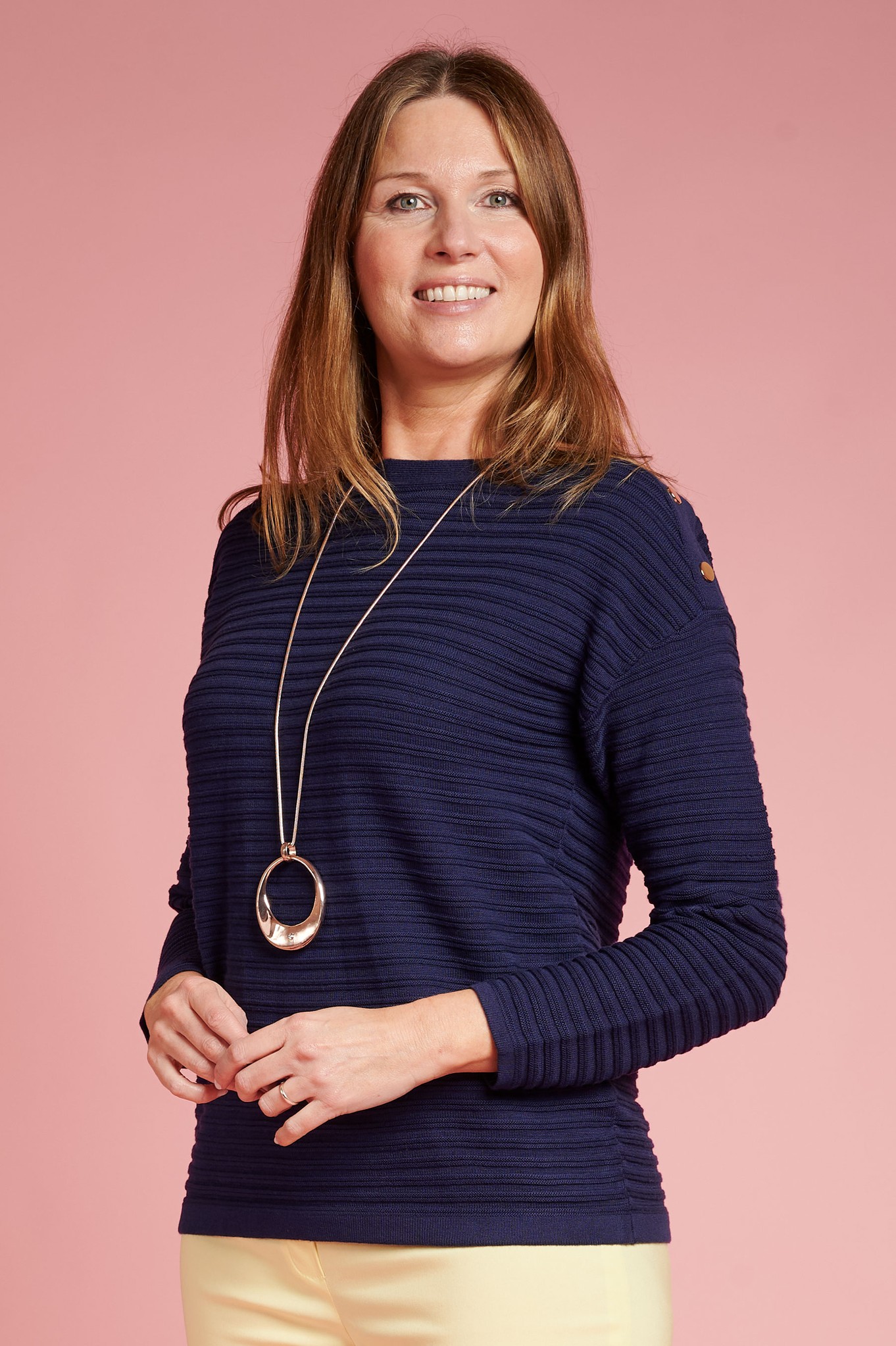 Sunday Pandora Ribbed Jumper  Indigo Blue 67