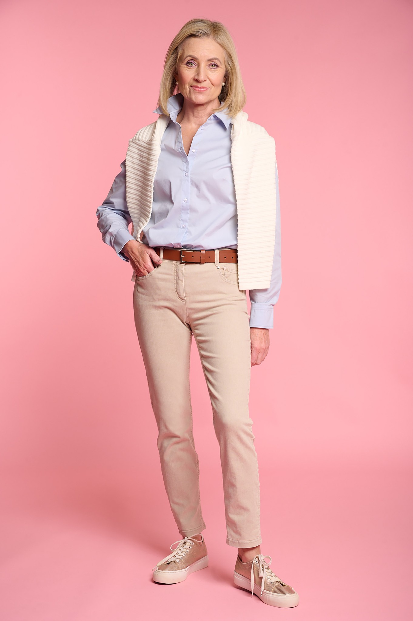 Robell Elena 09 Stretch Denim Jean Beige 14