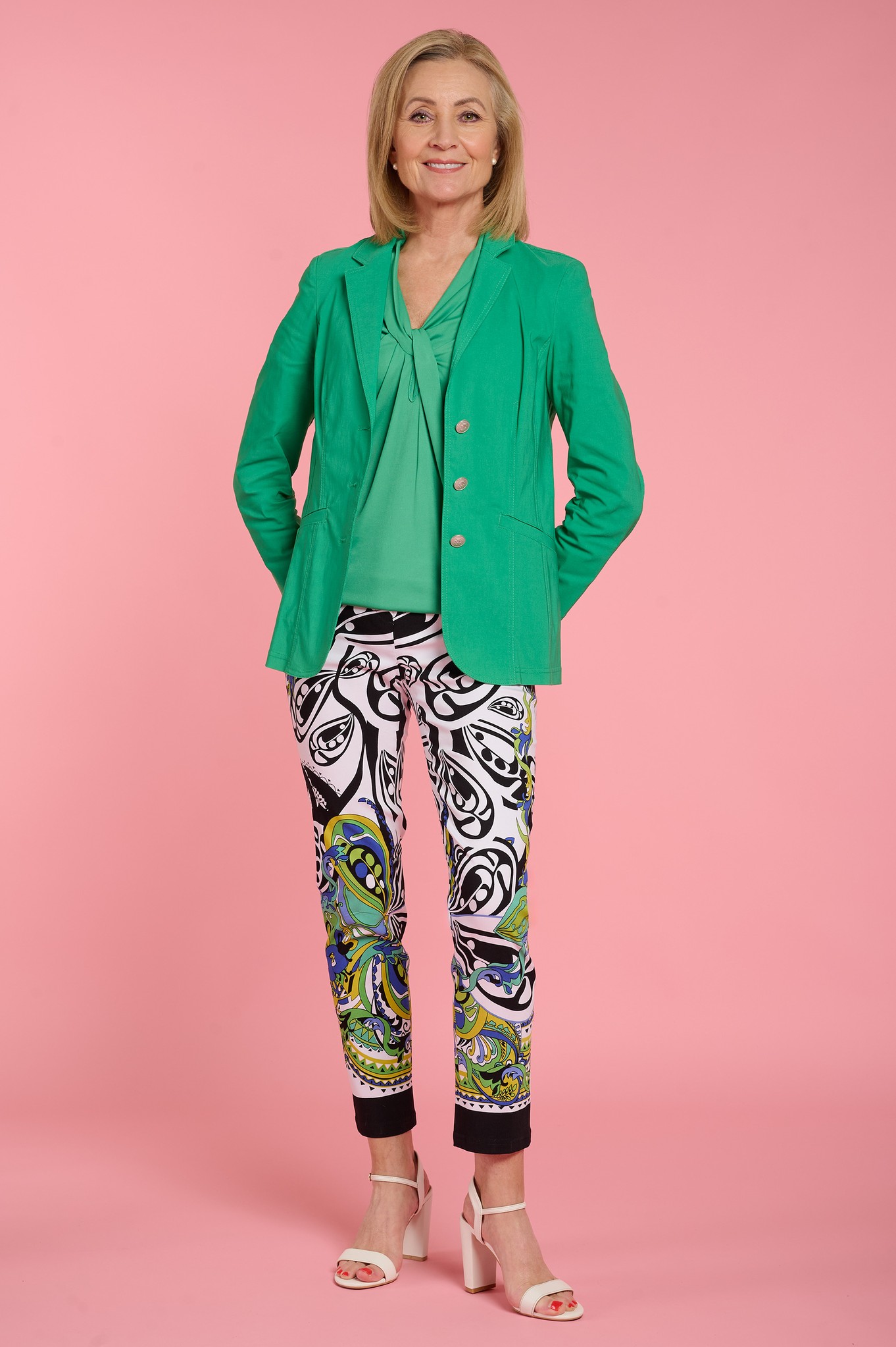 Robell Rose 09 Baroque Paisley Ankle Grazer Green Multi Colour 80