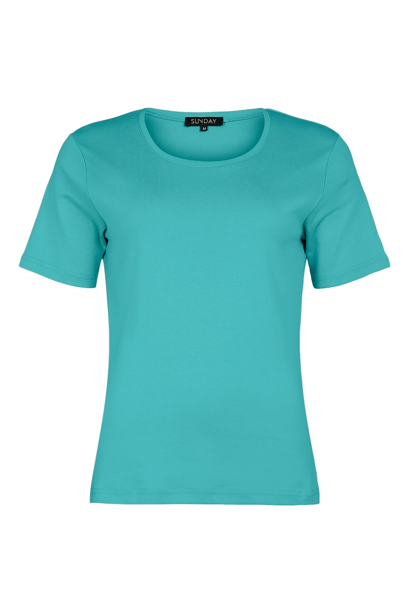 Sunday Scoop Neck Cotton T-Shirt Soft Teal 70B