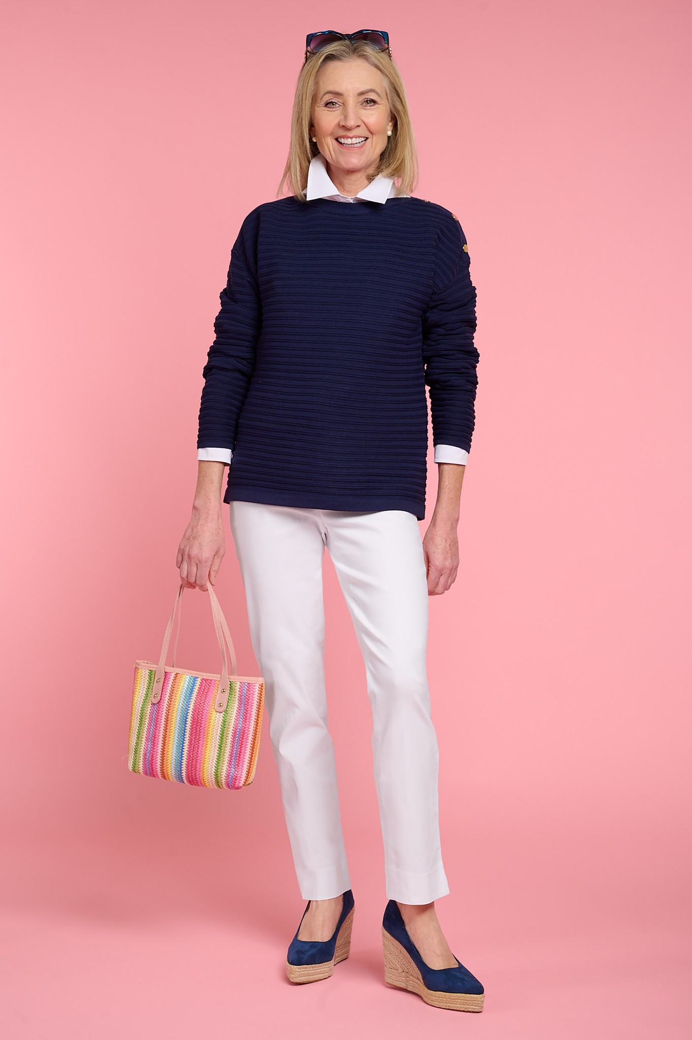 Robell Marie Petite Trousers White 10