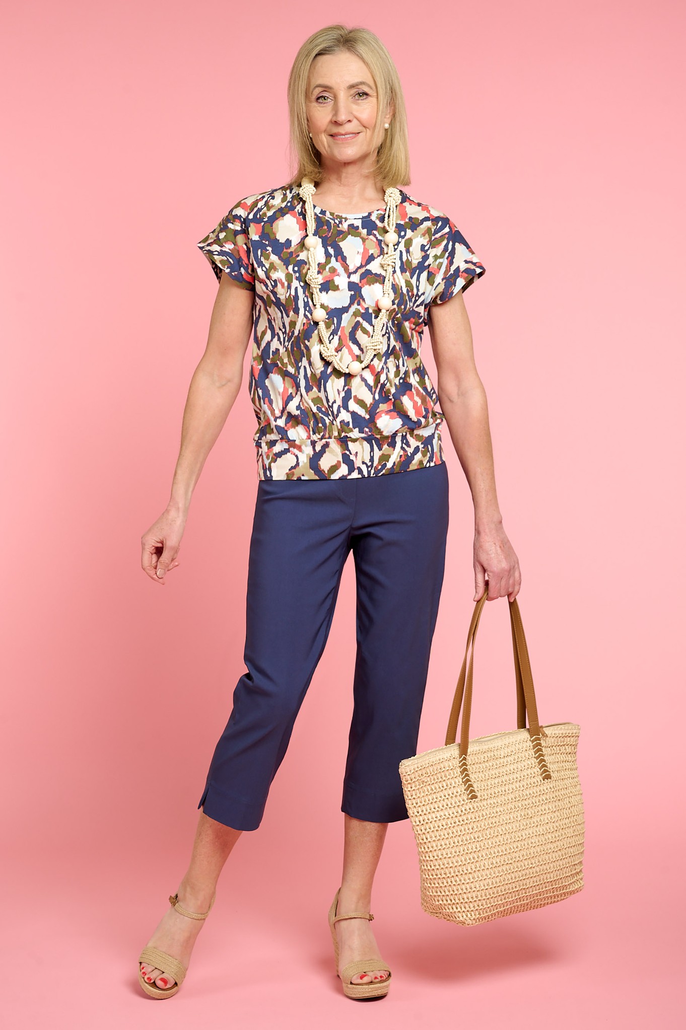 Robell Marie 07 Crop Trouser French Blue 68