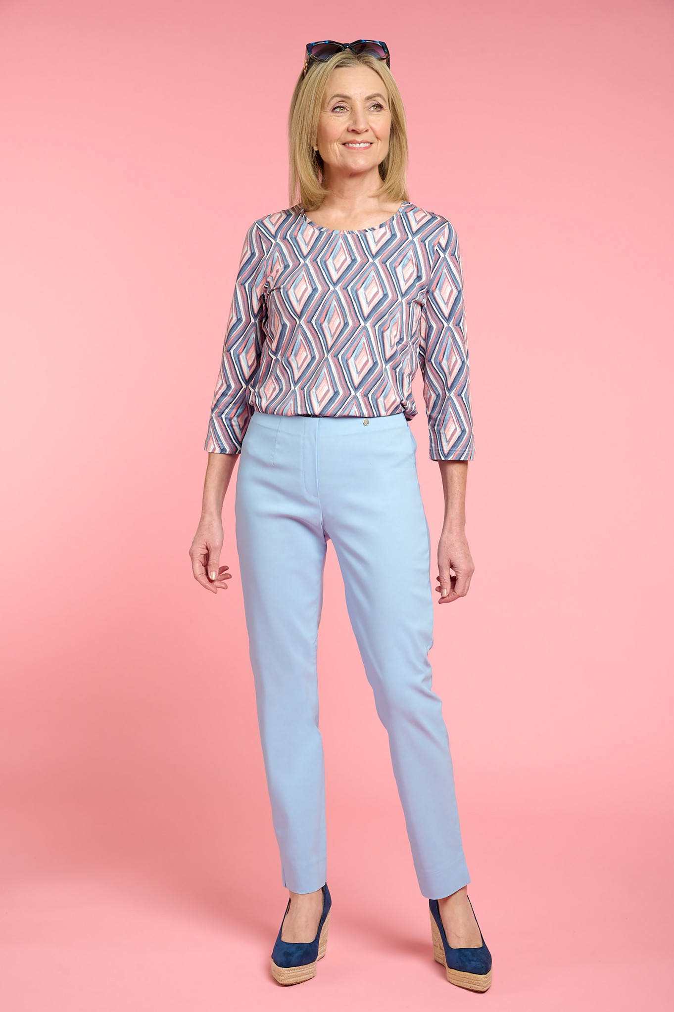 Robell Marie Petite Trousers Light Blue 611
