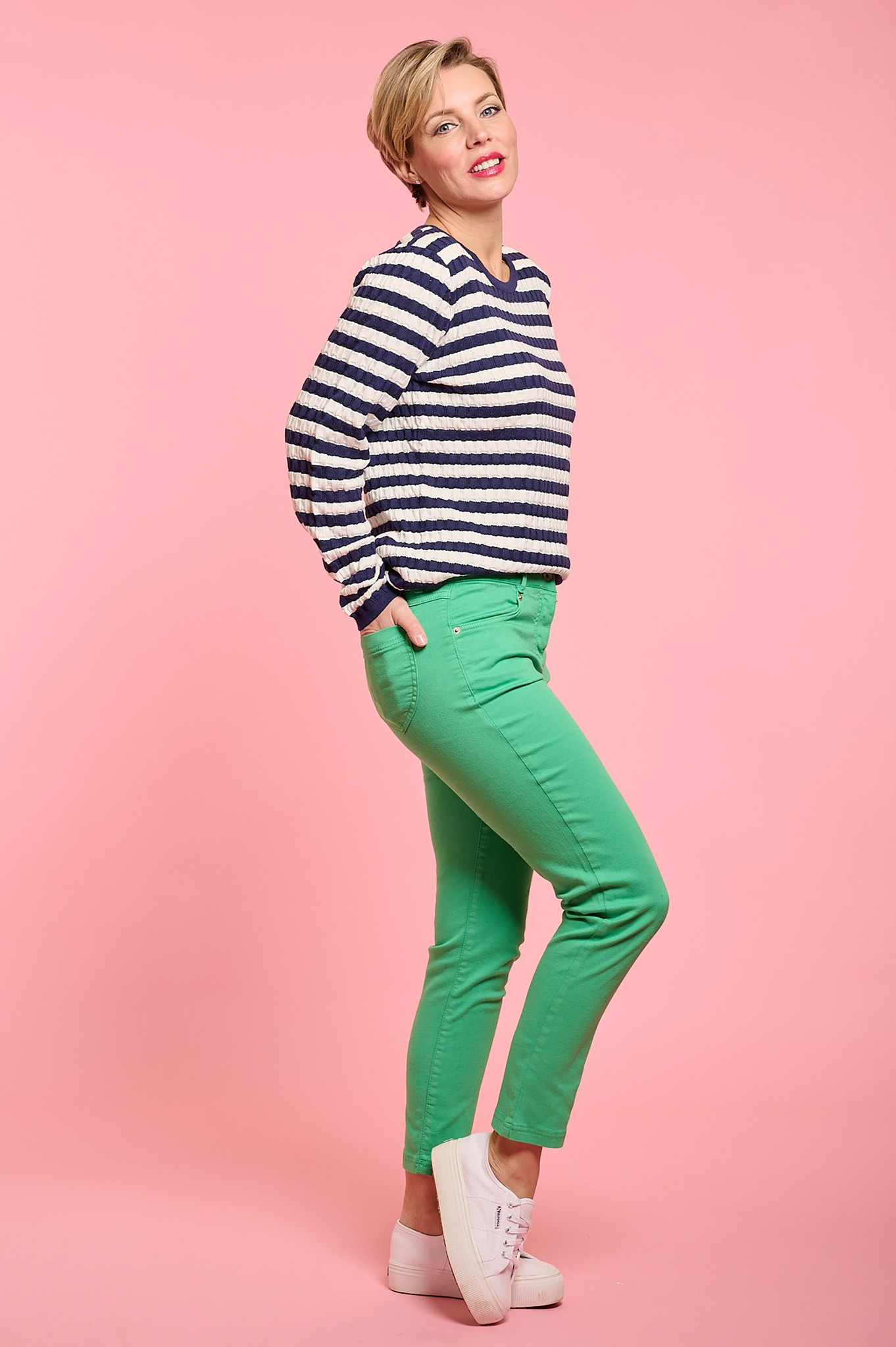 Robell Elena 09 Super Light Denim Jean Emerald Green 82