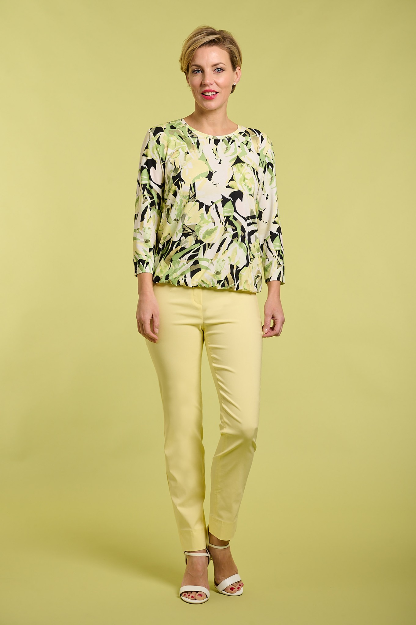 Robell Marie Petite Trousers Yellow 210