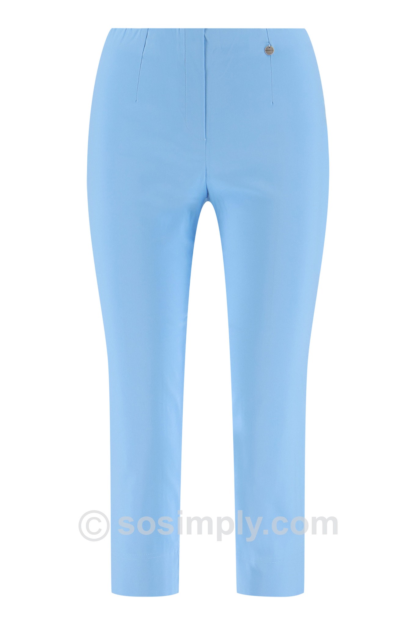 Robell Marie 07 Crop Trouser Pastel Blue 612