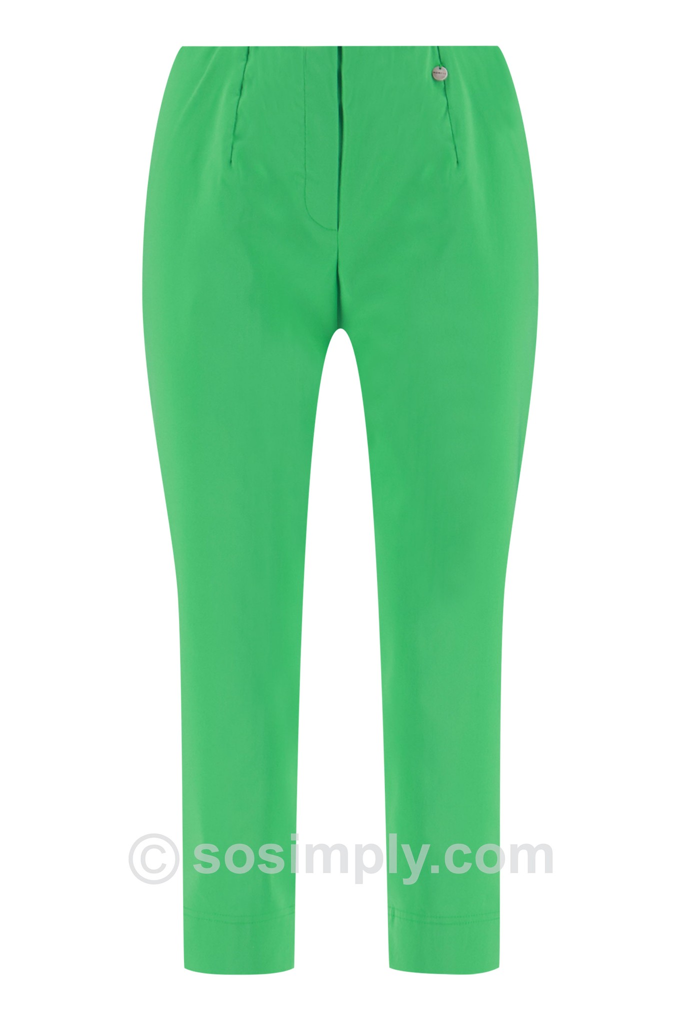 Robell Marie 07 Crop Trouser Irish Green 831