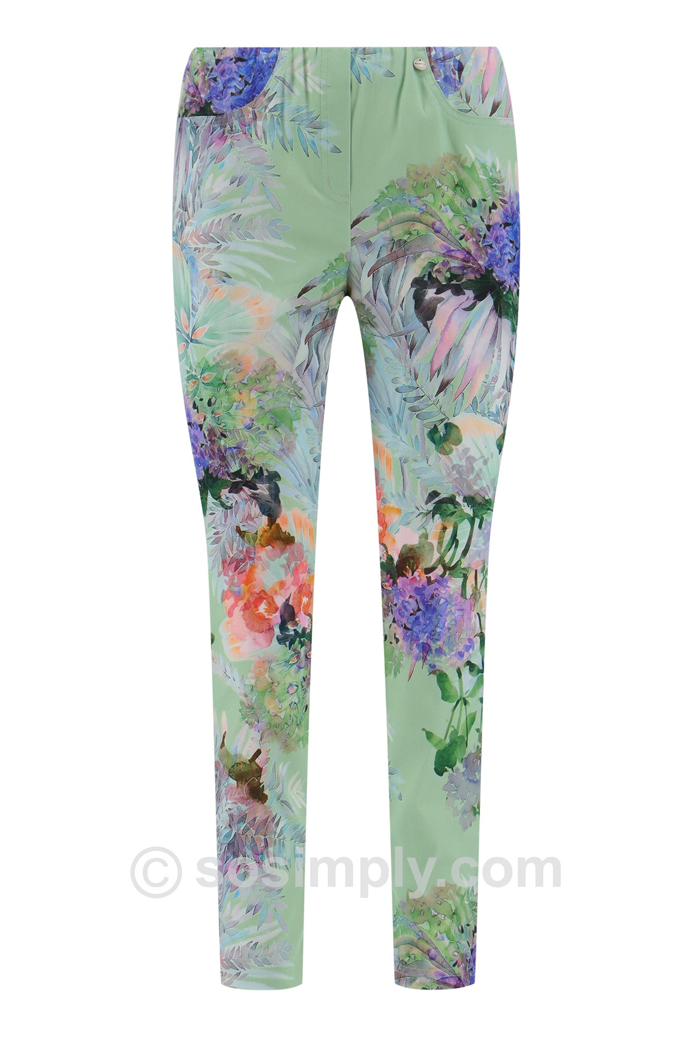 Robell Bella 09 Tropic Fern Ankle Grazer Floral Multi 85