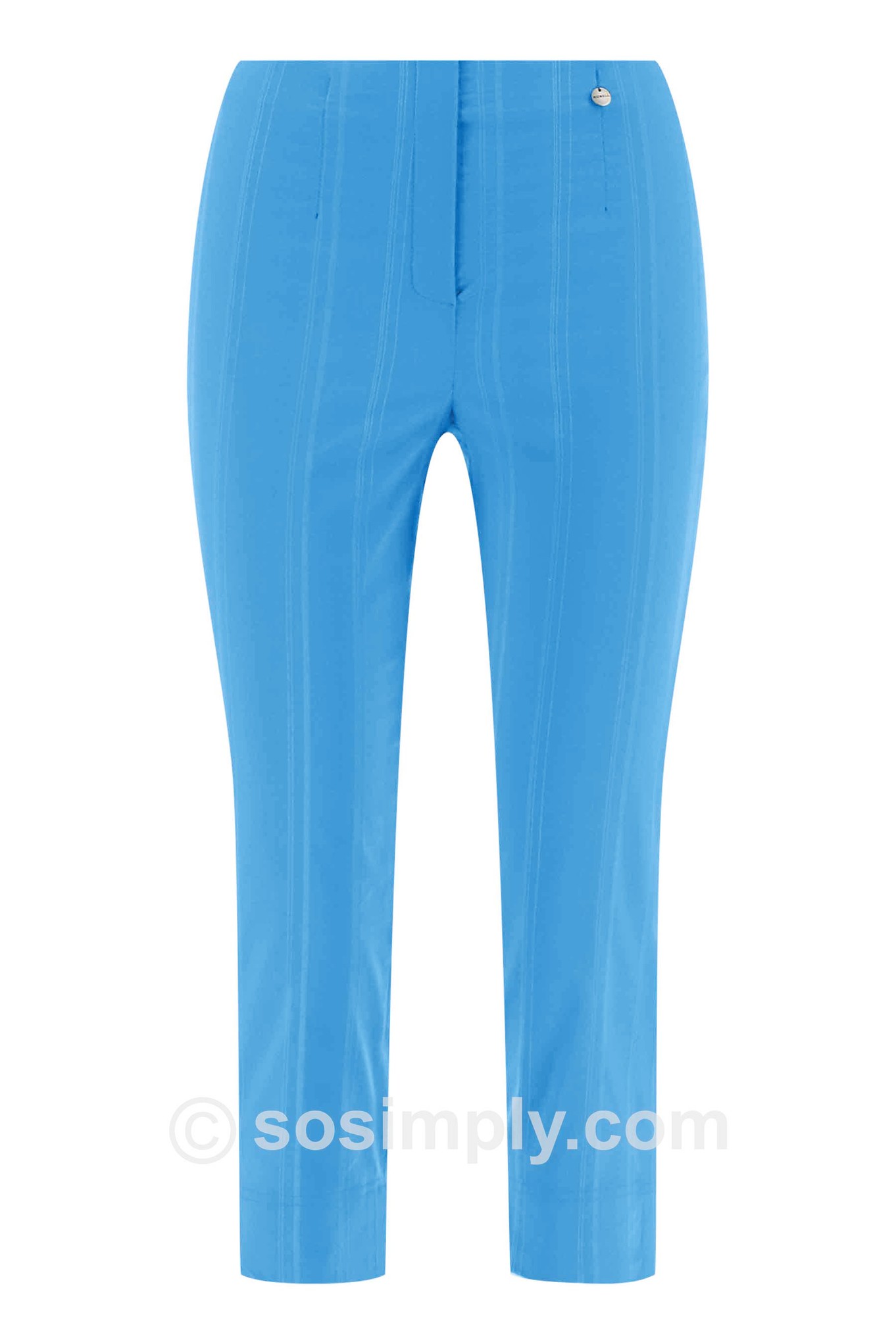 Robell Marie 07 Seersucker Crops Diva Blue 601