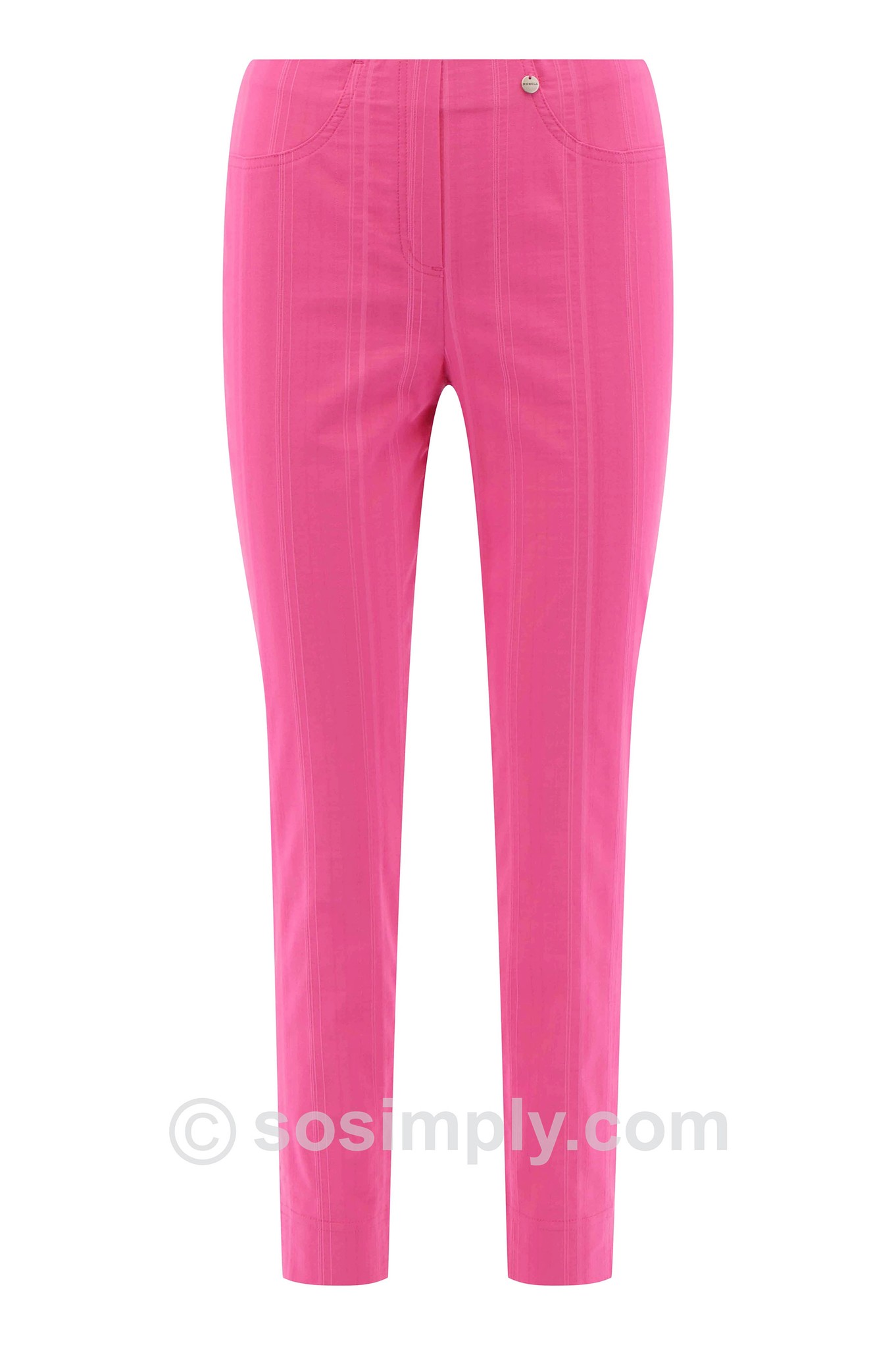 Robell Bella 09 Seersucker Ankle Grazers Hot Pink 43