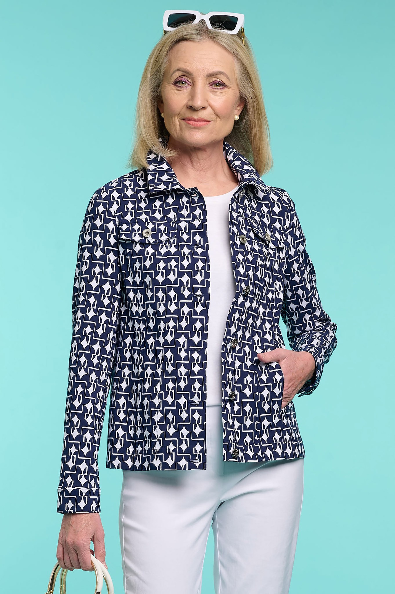 Robell Matrix Happy Jacket Navy 69