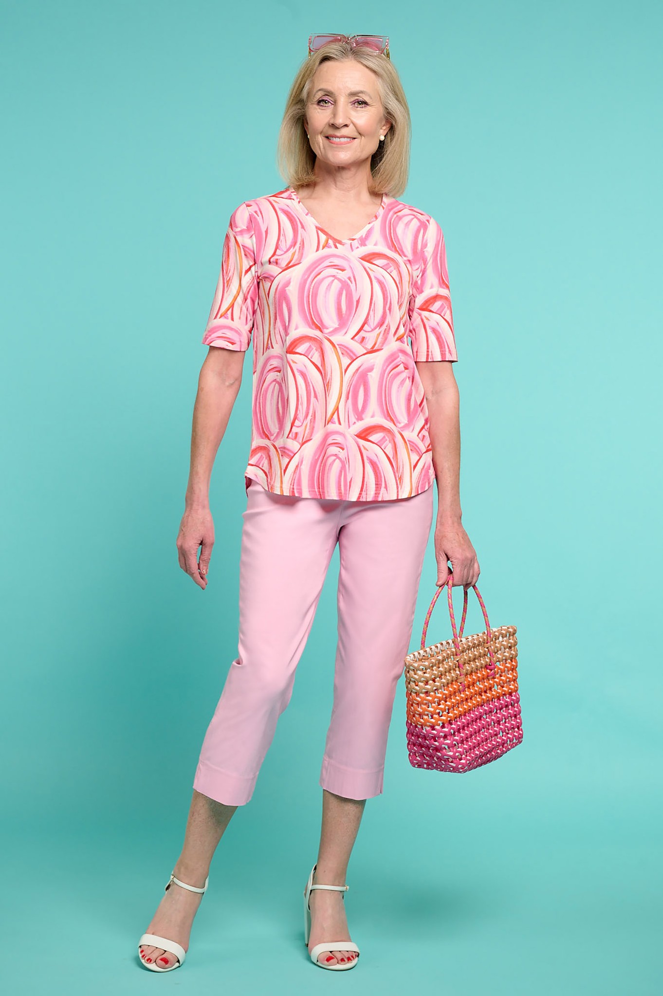 Robell Marie 07 Crop Trouser Soft Rose 410