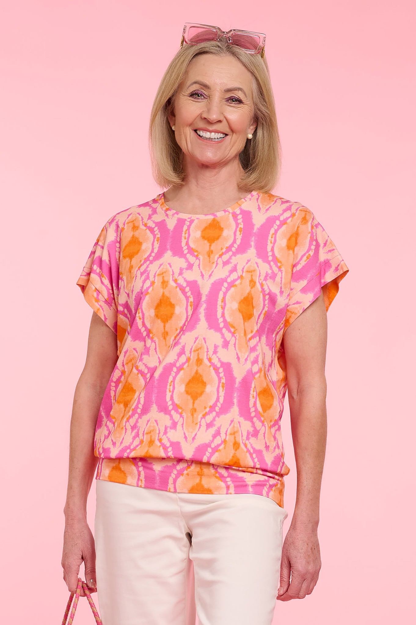 Sunday Edita Abstract Top Pink / Orange Mix 32