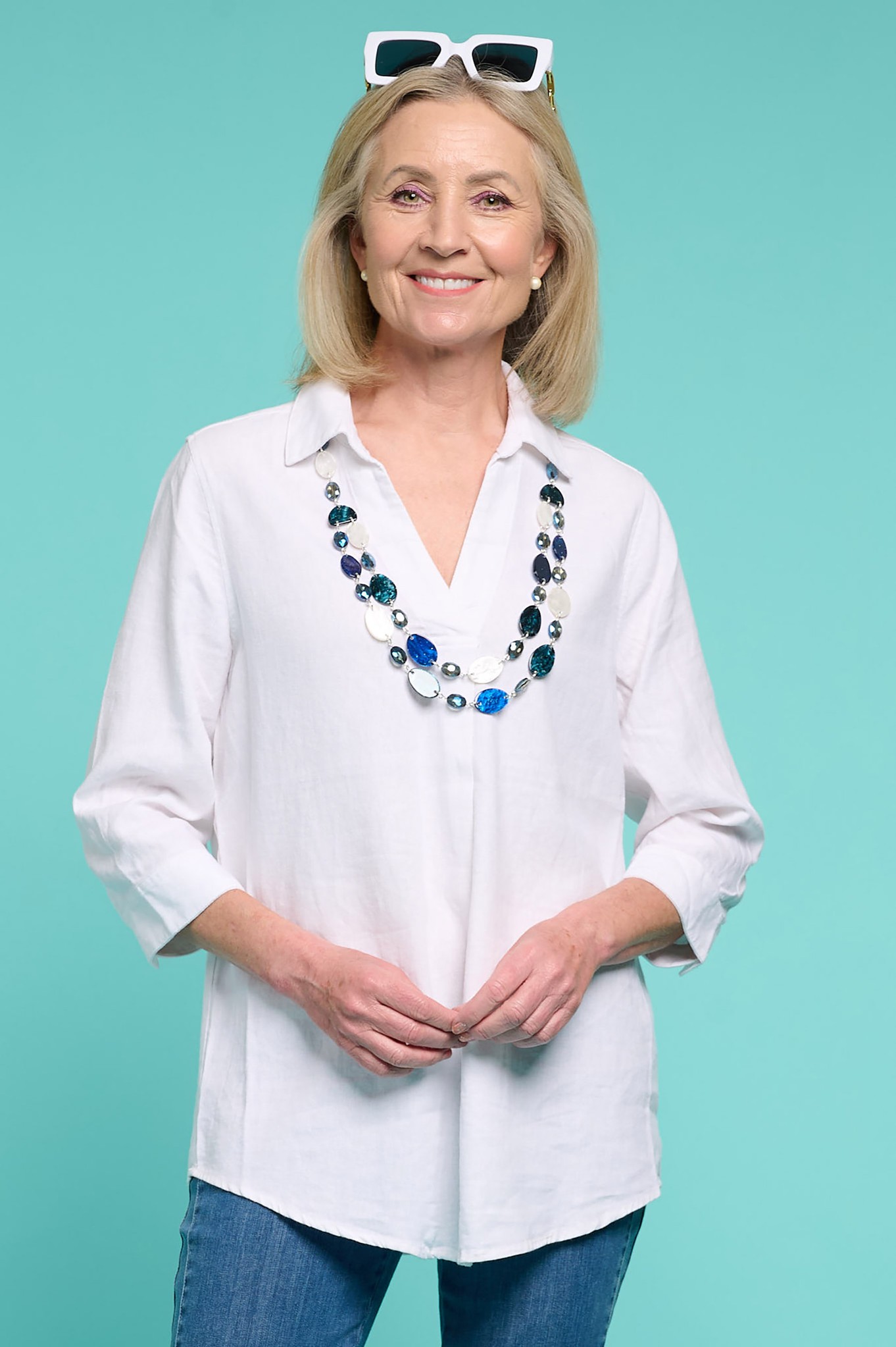 Sunday Palmira Linen Tunic Top White 10