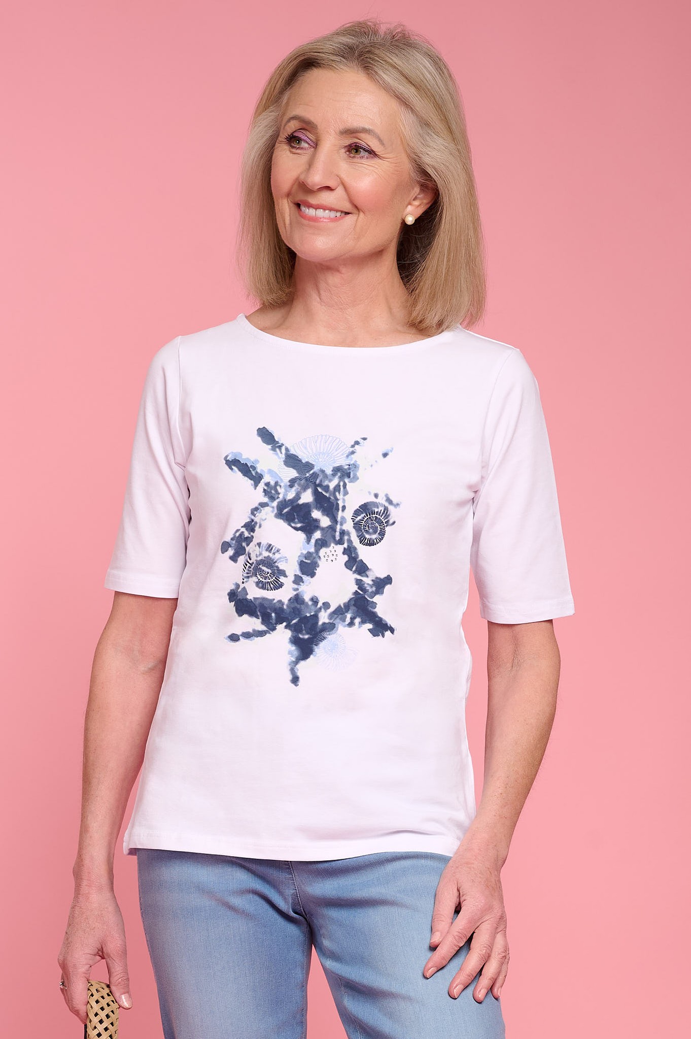 Sunday Ammonite Abstract T Shirt White 67