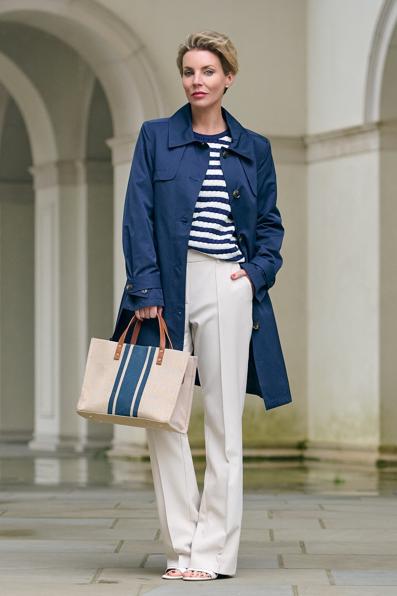 Frandsen Taylor Trench Coat Navy 69