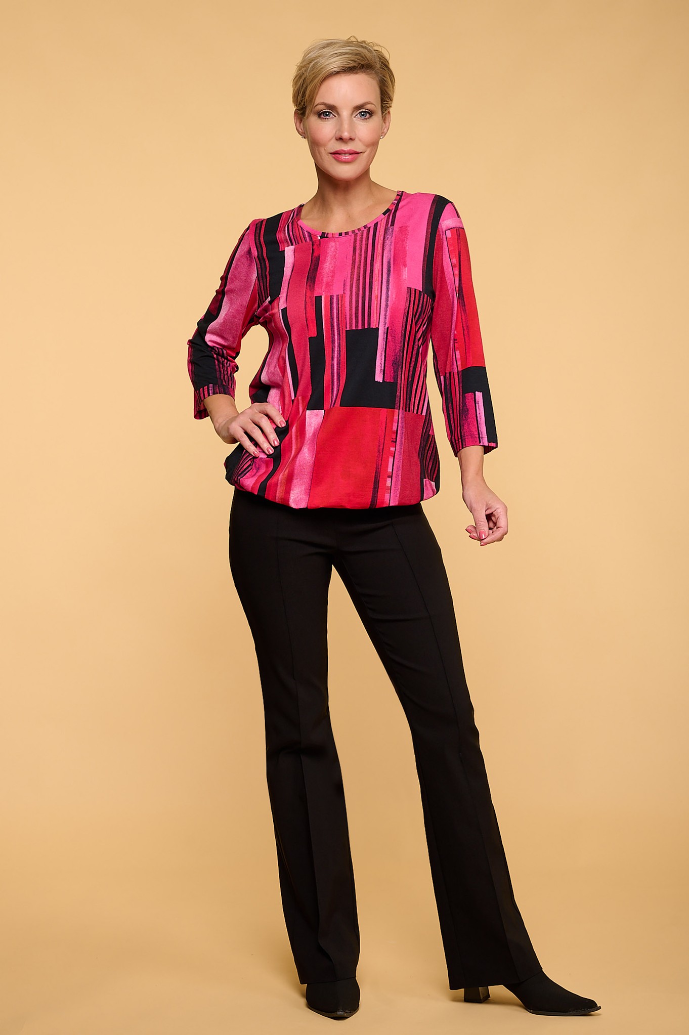 Robell Joella Stretch Bootleg Trouser Black 90