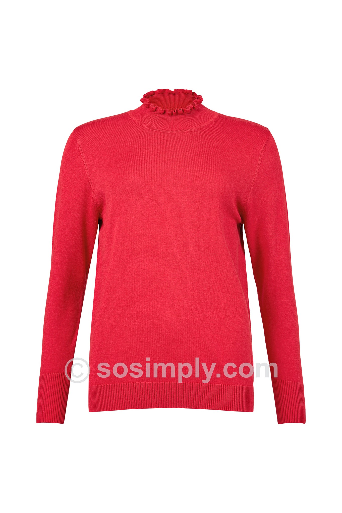 Sunday Ruched Neck Jumper Red 480