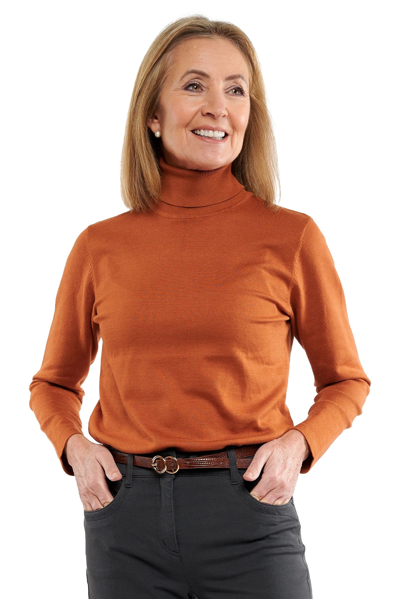 Sunday Polo Neck Sweater Rust 36