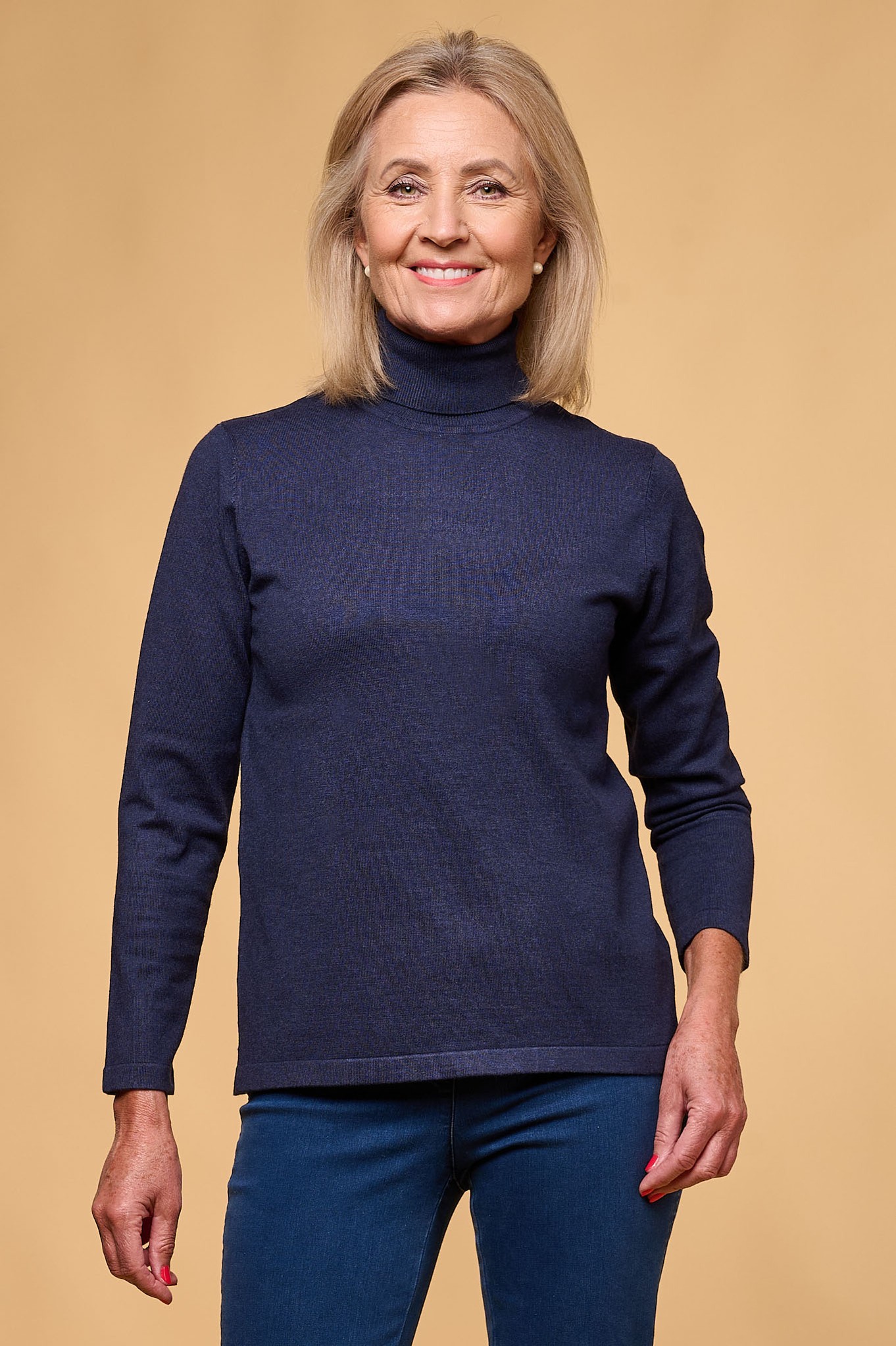 Sunday Polo Neck Sweater French Navy 671