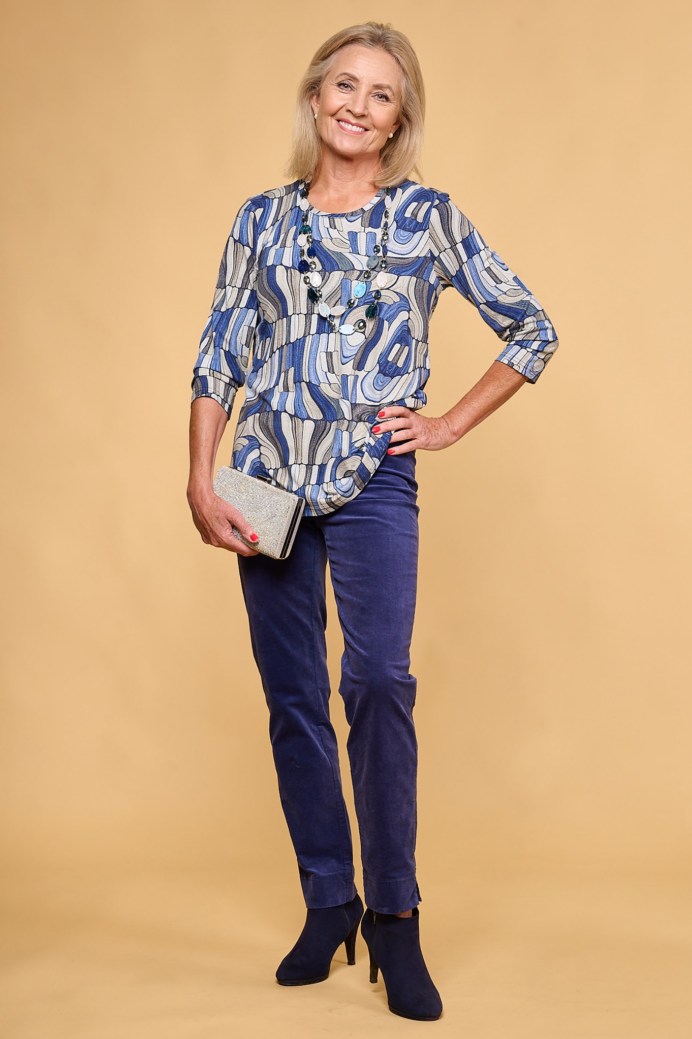 Robell Marie Velvet Trouser Ultra Marine 62