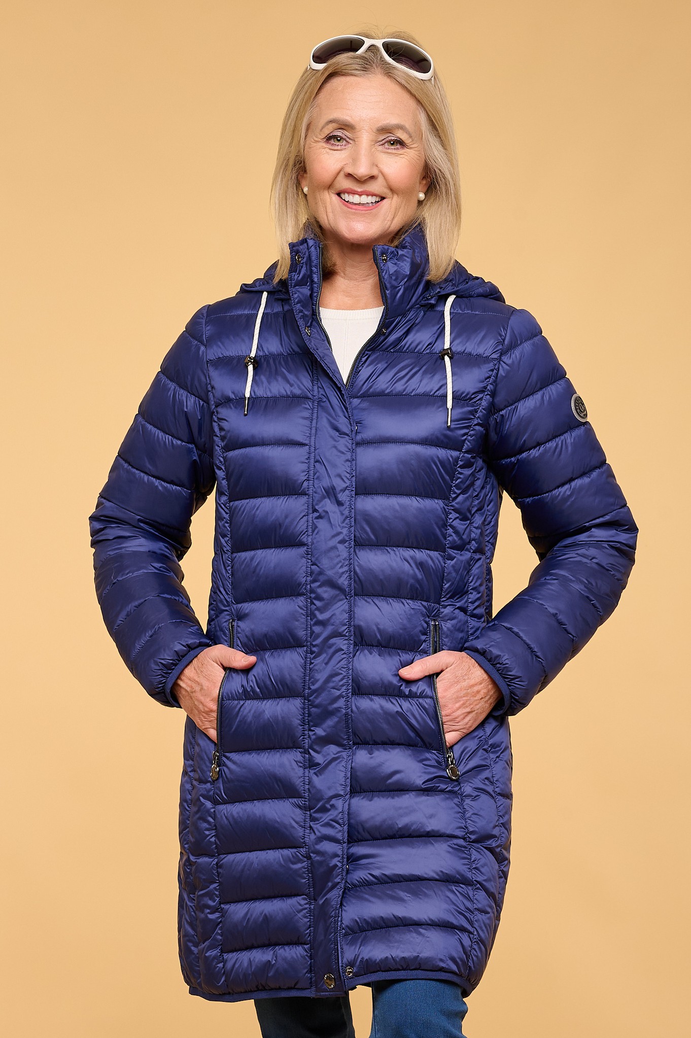 Frandsen Devonna Hooded Down Coat Indigo Blue 64